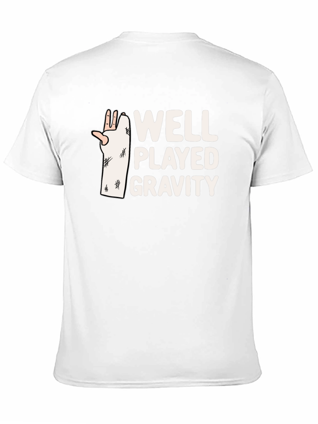 Black Well Played Gravity T-Shirt - Funny Broken Arm Tee view 11