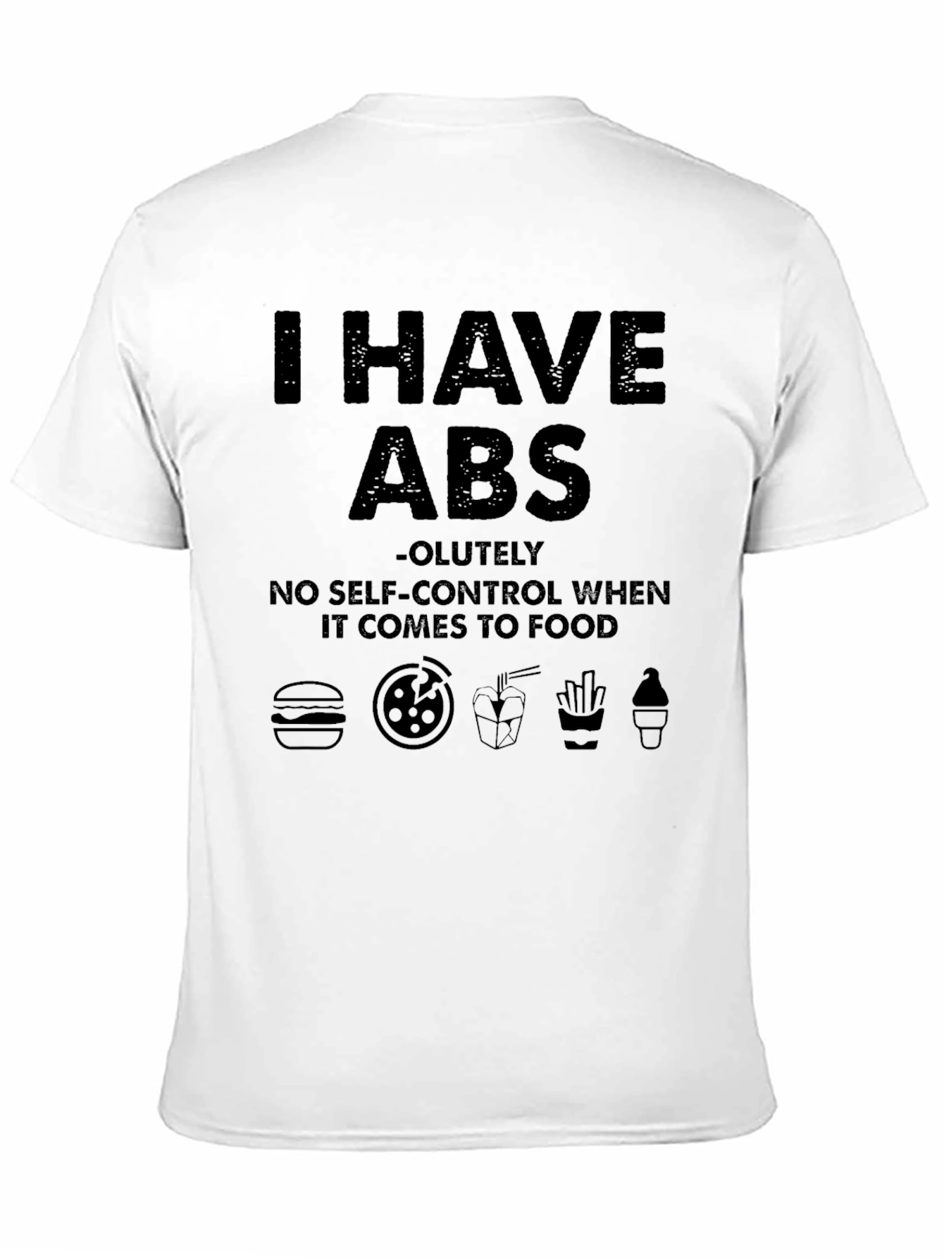 Black Funny 'I Have ABS' Foodie T-Shirt view 11