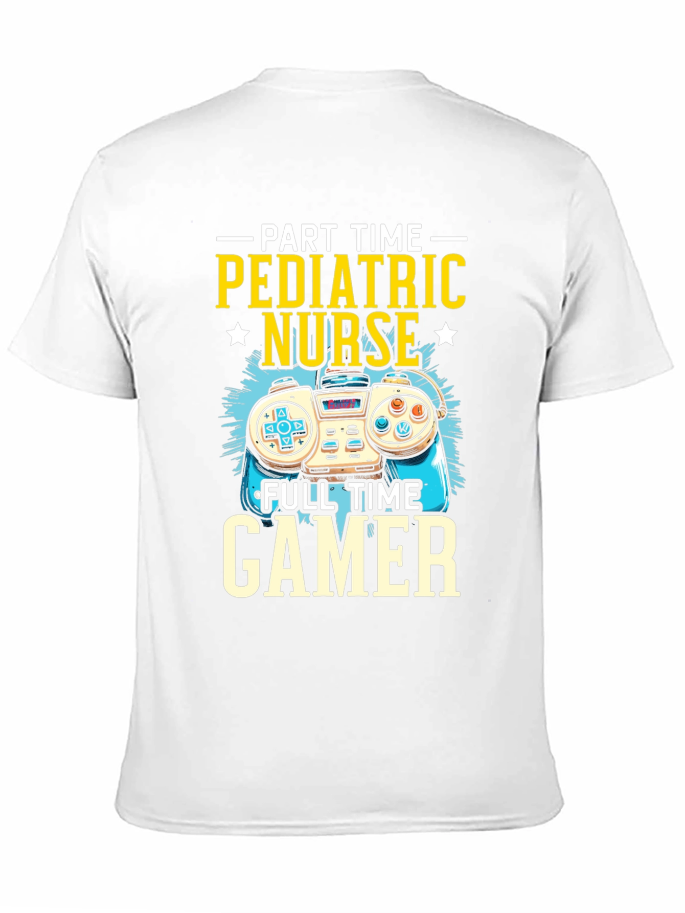 Black Pediatric Nurse Gamer T-Shirt - Funny Graphic Tee view 11