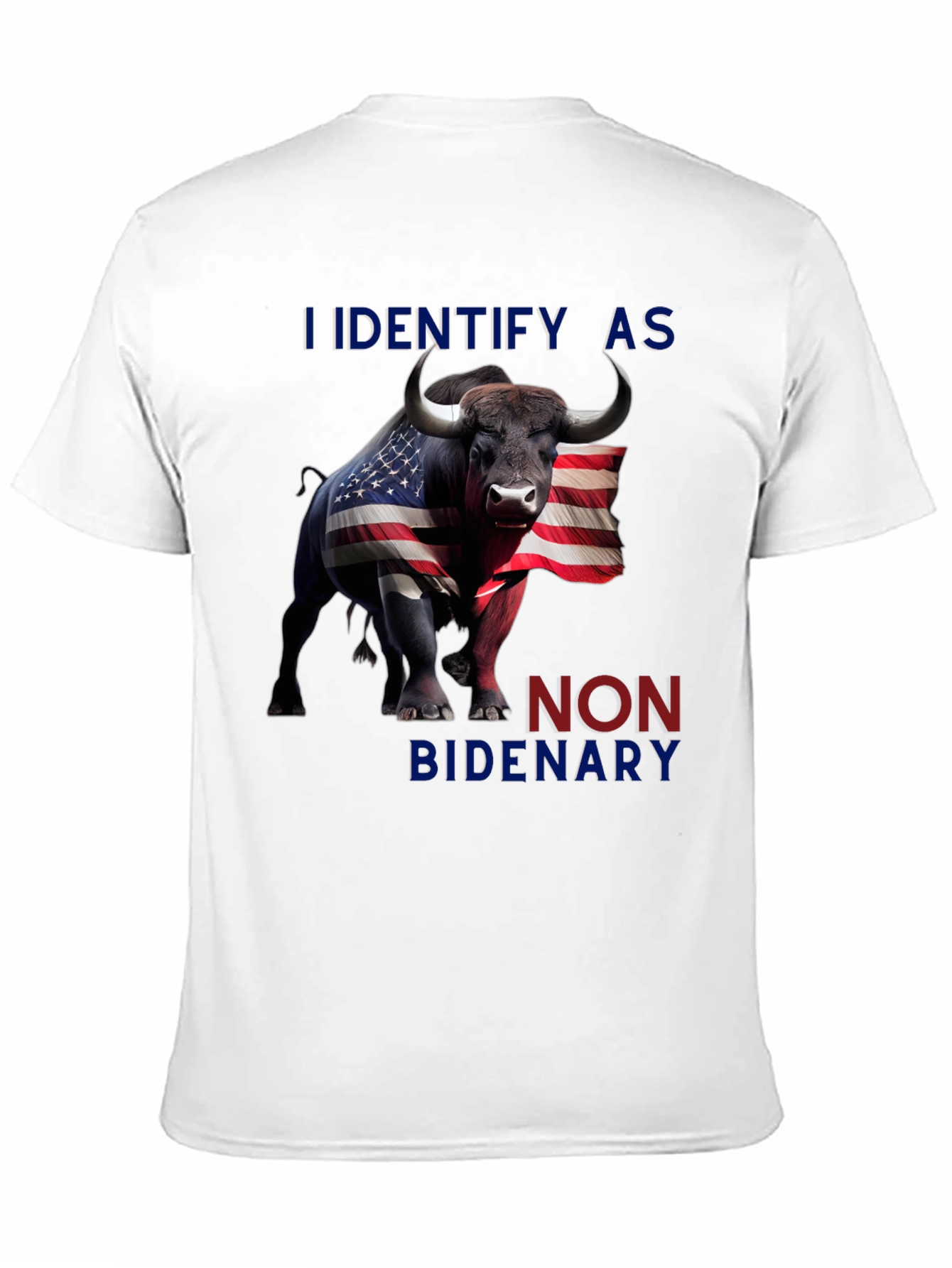 Black I Identify As Non Bidenary T-Shirt view 11