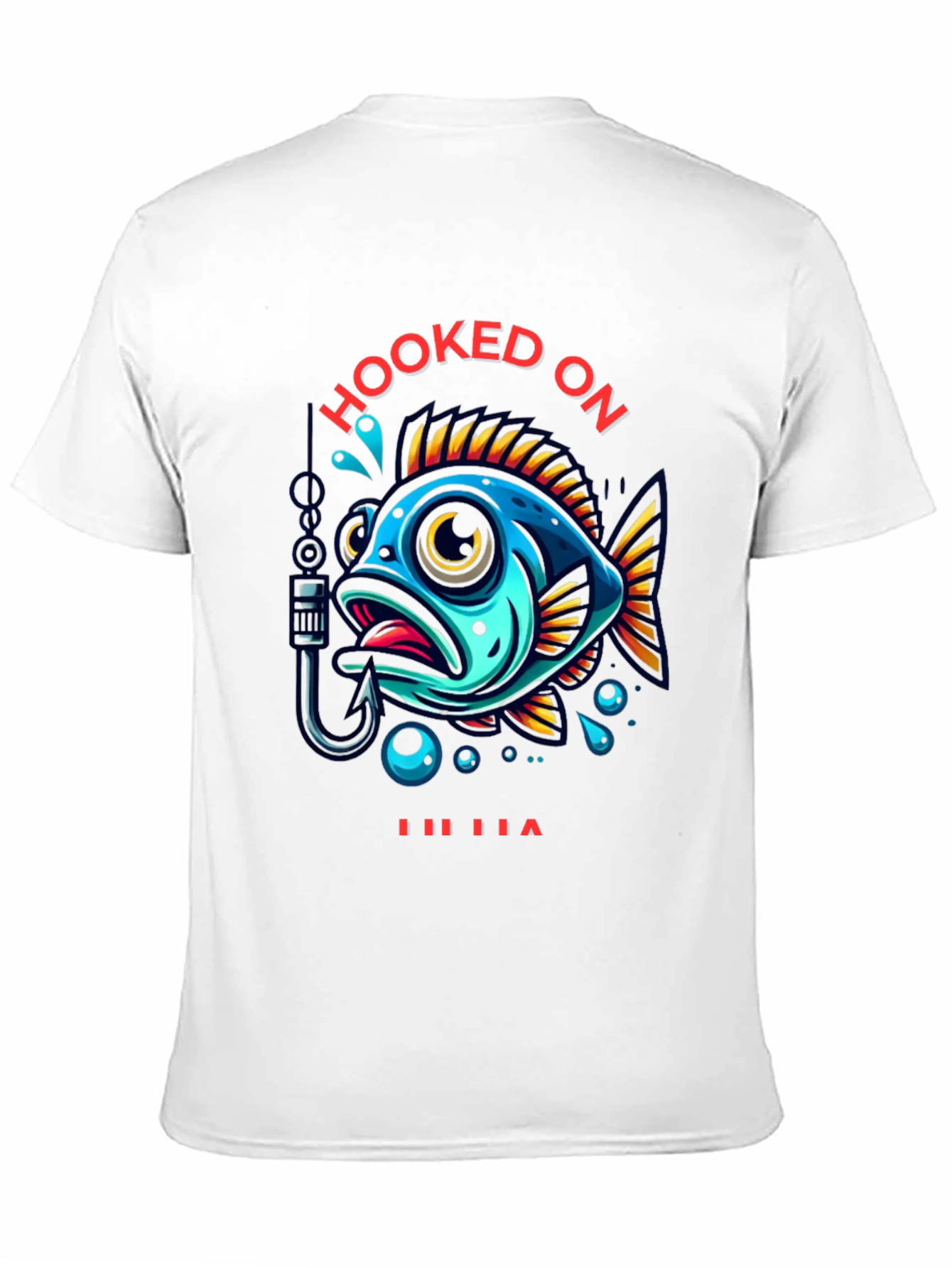 Black Hooked On T-Shirt - Fishing Tee view 11