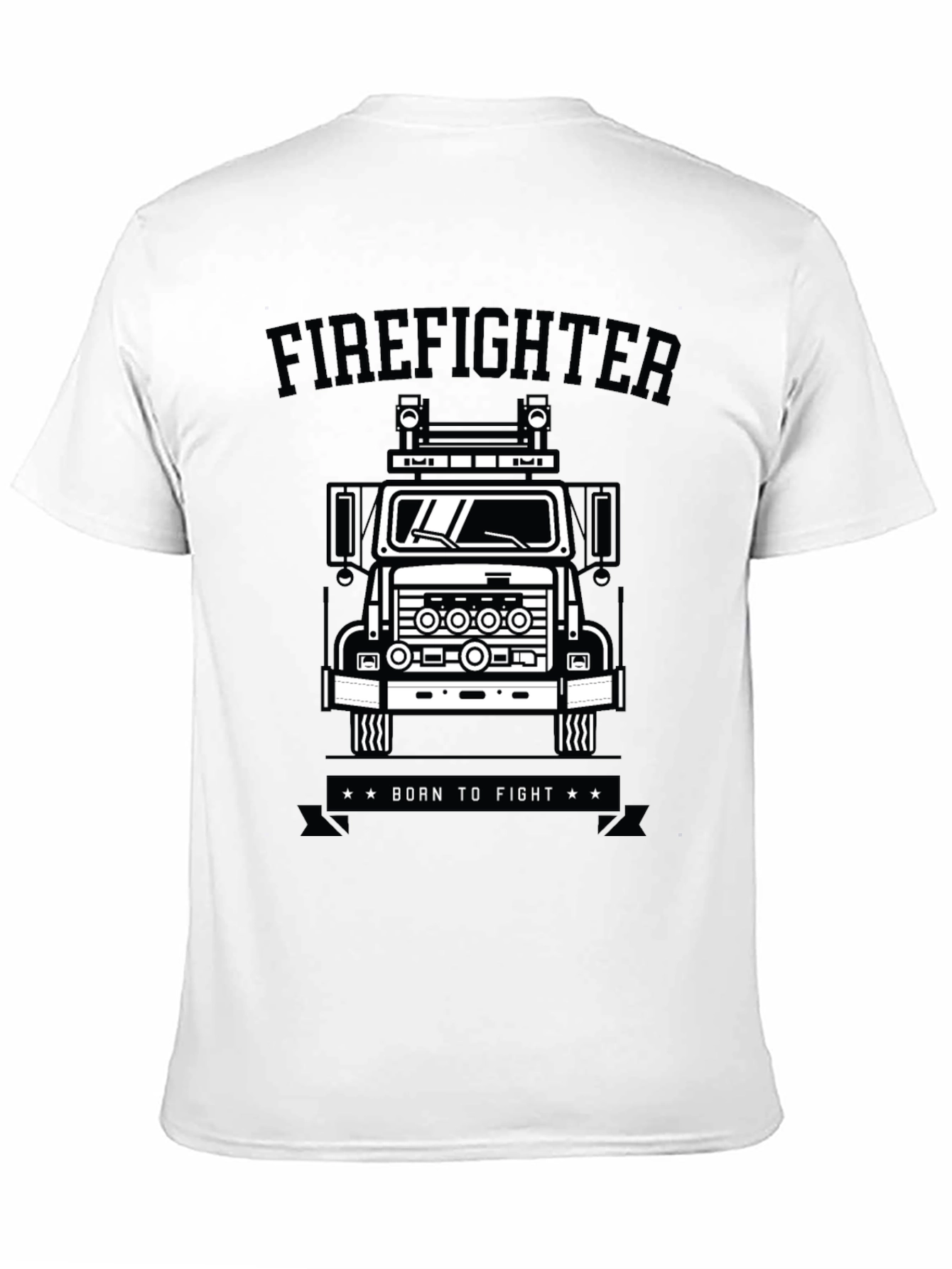 Black Firefighter Truck Graphic Tee - Born to Fight view 11