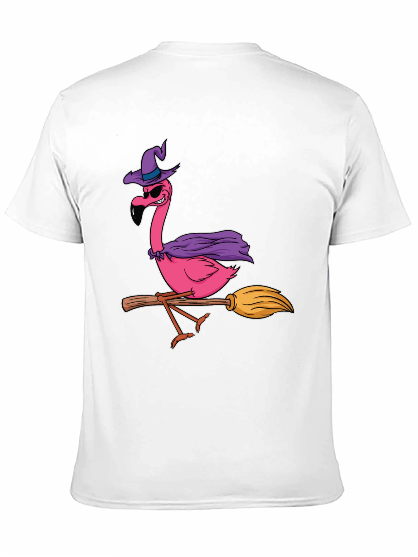 Black Witch Flamingo T-Shirt Halloween Costume Tee view 11