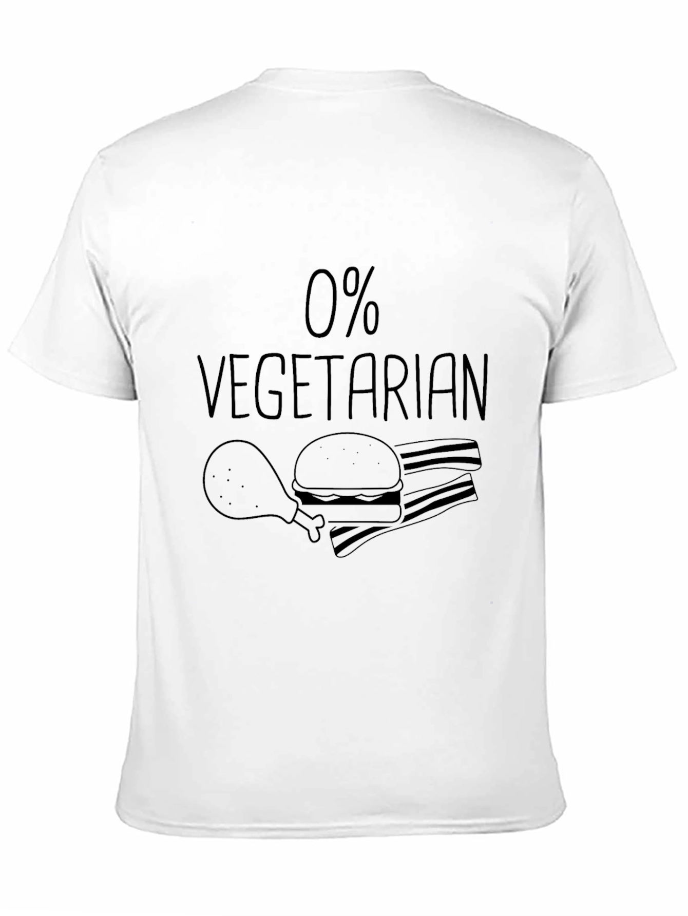 Black 0% Vegetarian T-Shirt - Funny Meat Lover Tee view 11