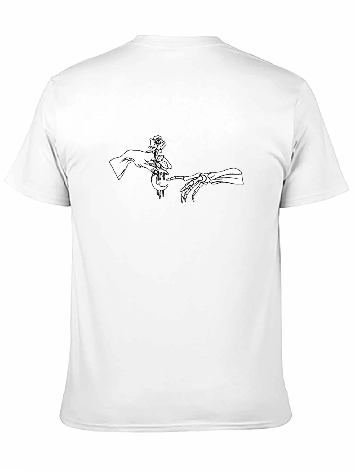 Black Rose and Moon Graphic Tee - Black Cotton Blend view 11