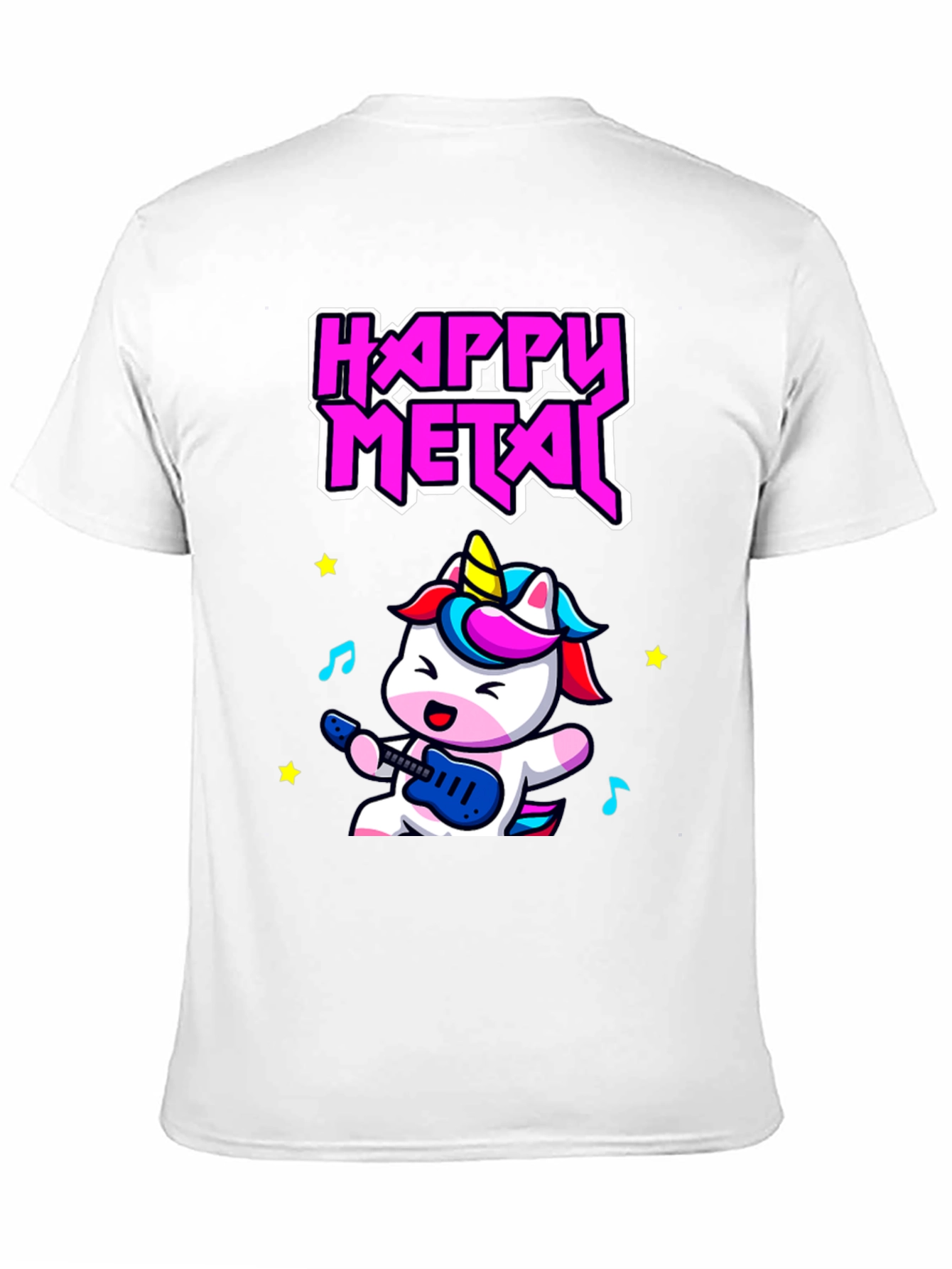 Black Happy Metal Unicorn T-Shirt - Rock On! view 11