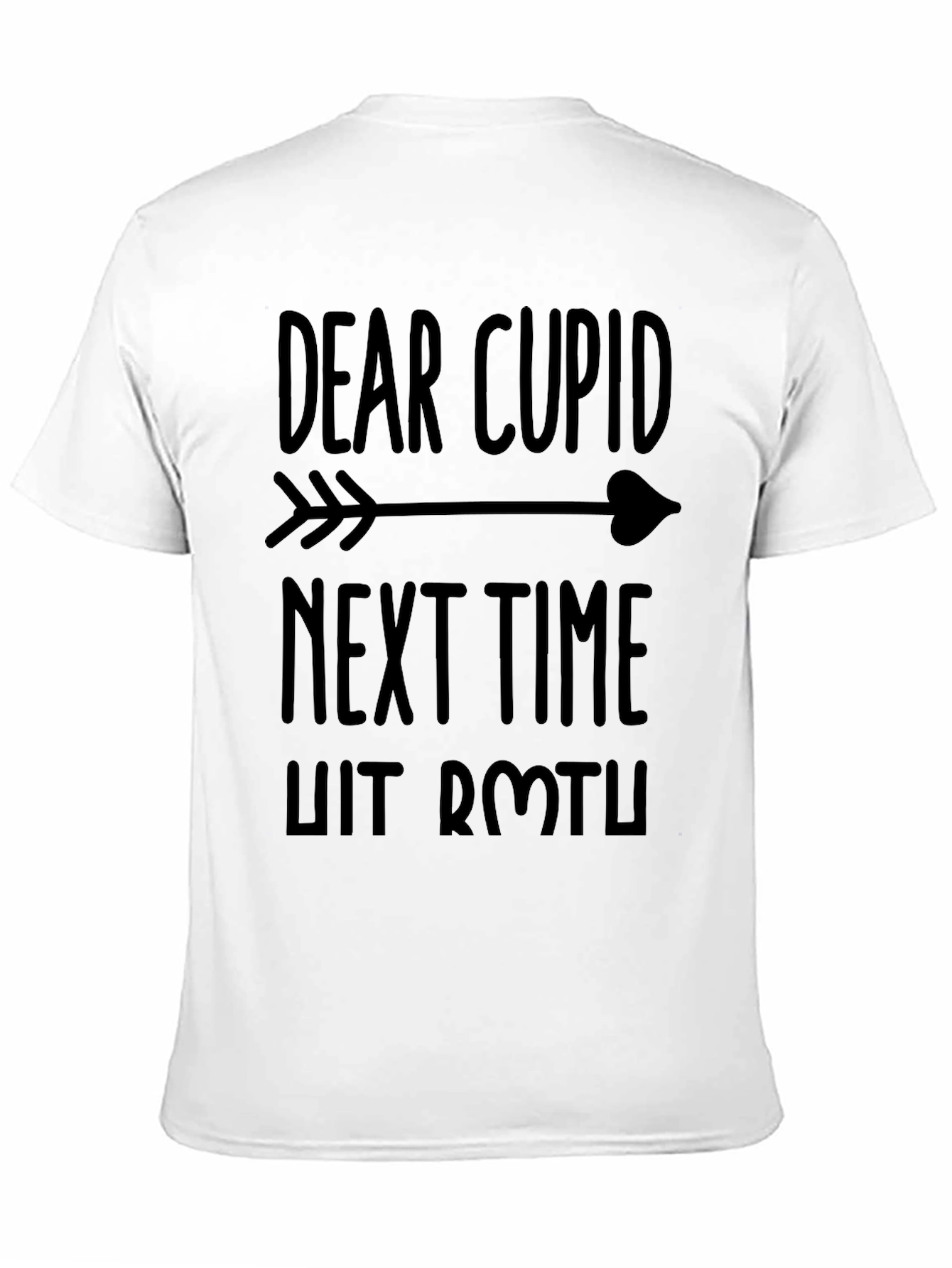 Black Dear Cupid Funny Graphic T-Shirt view 11