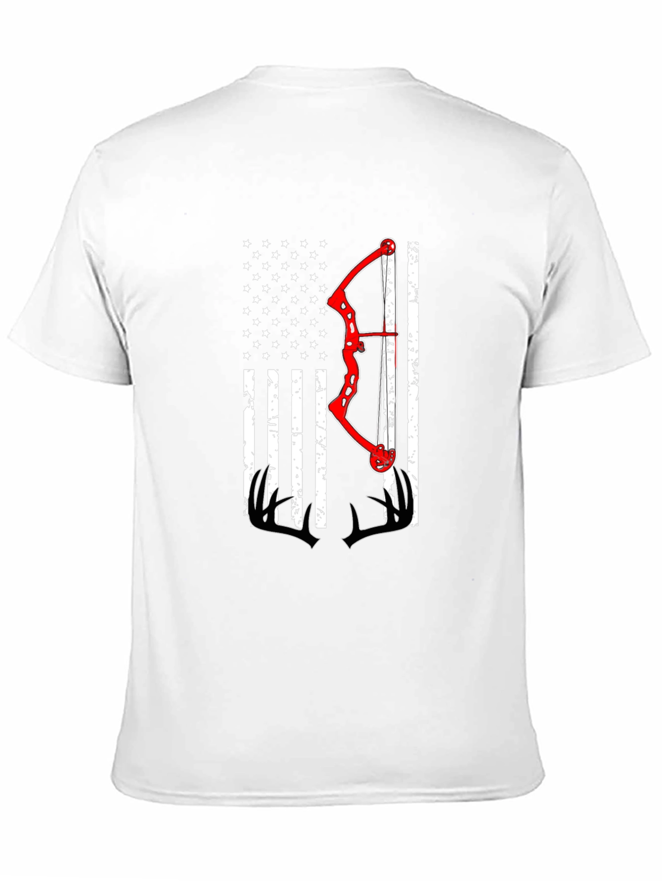 Black American Flag Bow Hunting T-Shirt view 11