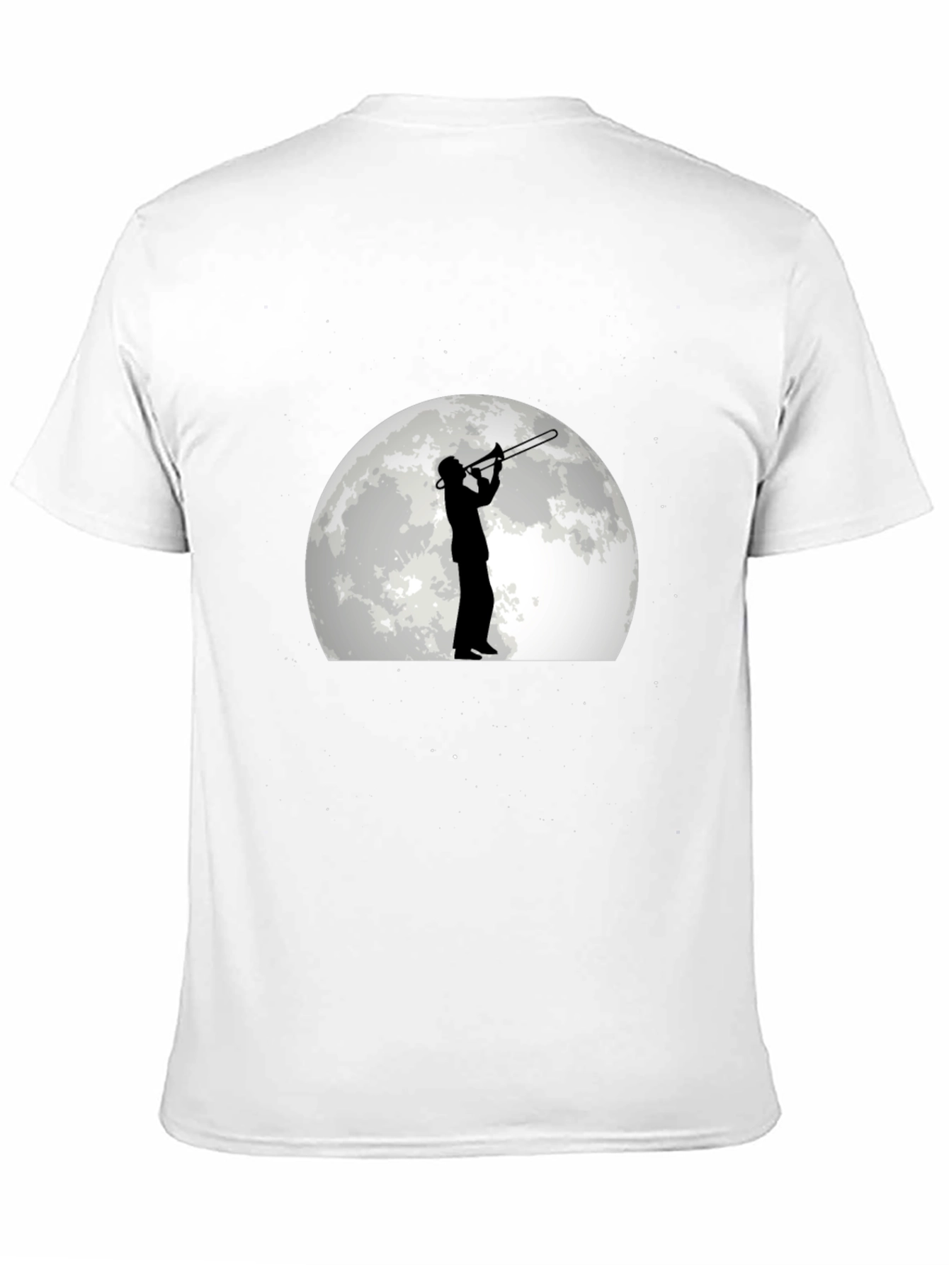 Black Moonlight Trombone Player Graphic Tee view 11