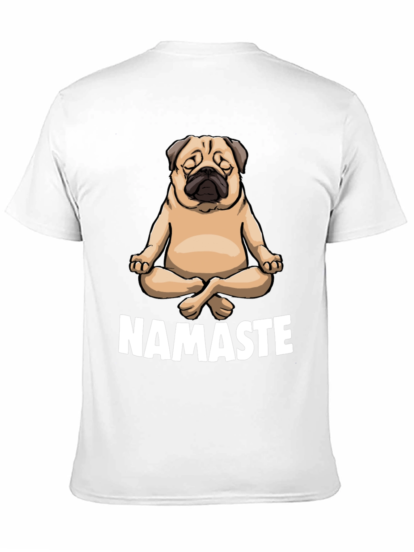 Black Yoga Pug Namaste Black T-Shirt view 11