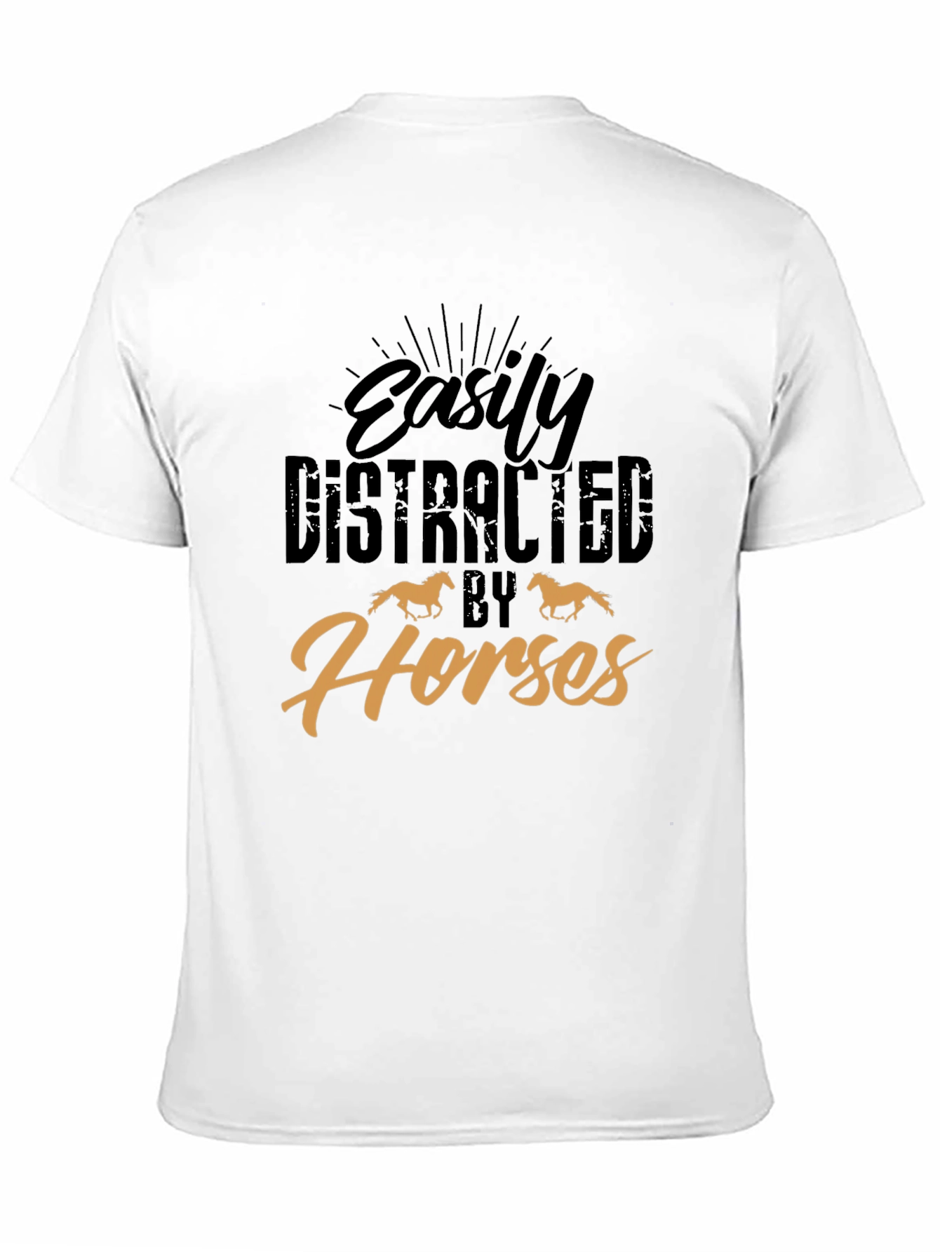 Black Easily Distracted By Horses Graphic Tee view 11