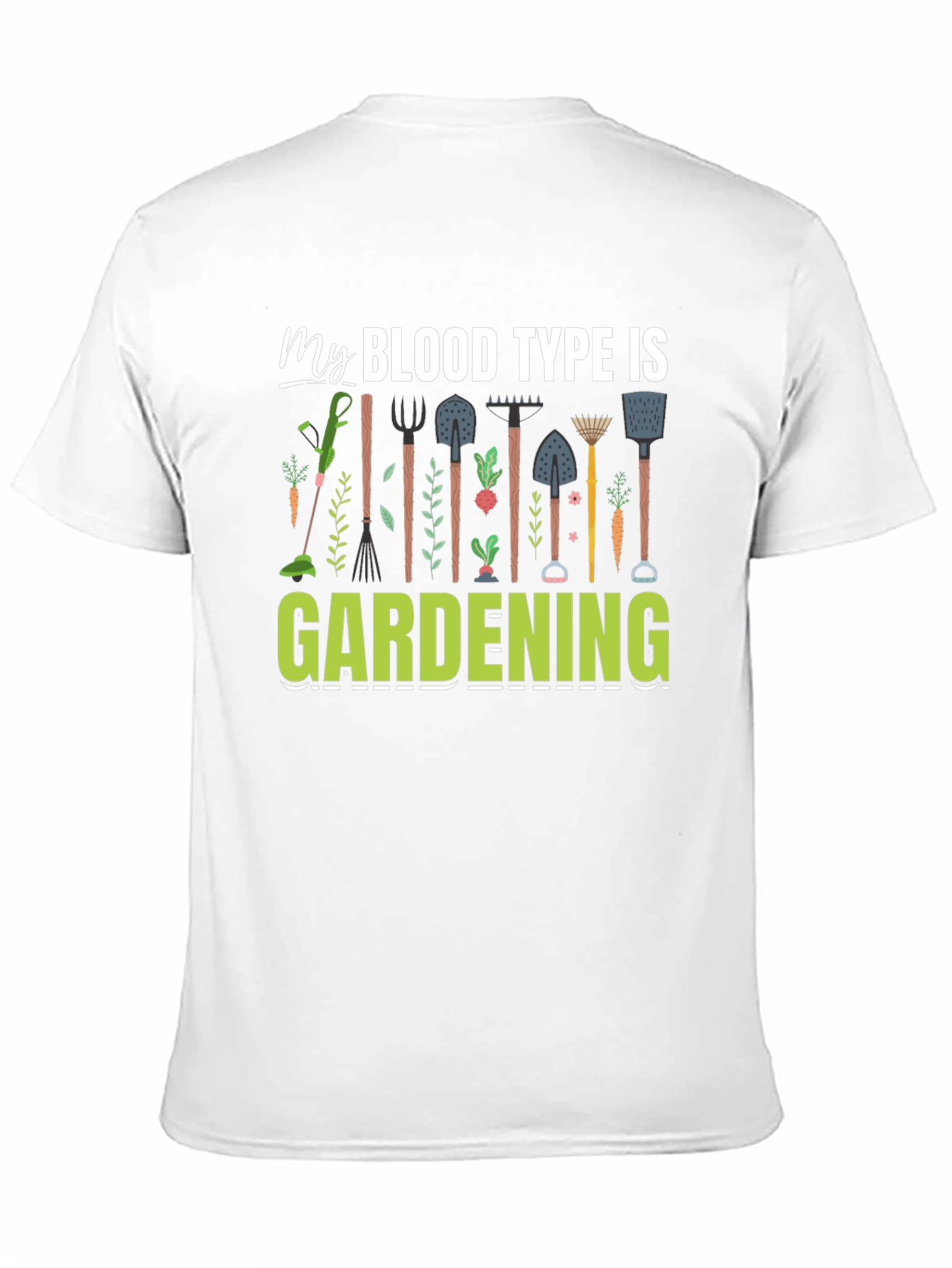 Black Gardening Blood Type T-Shirt view 11