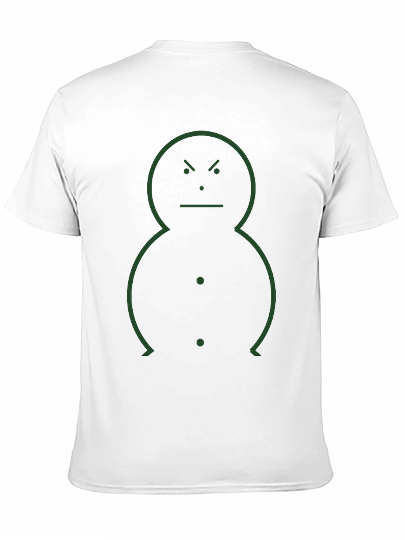 Black Minimalist Angry Snowman Graphic Tee view 11