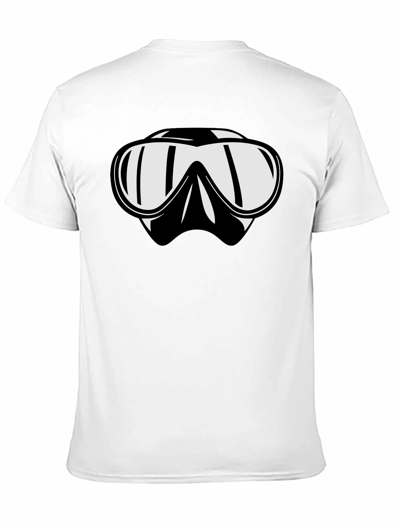 Black Diving Mask Graphic Tee - Black Cotton T-Shirt view 11