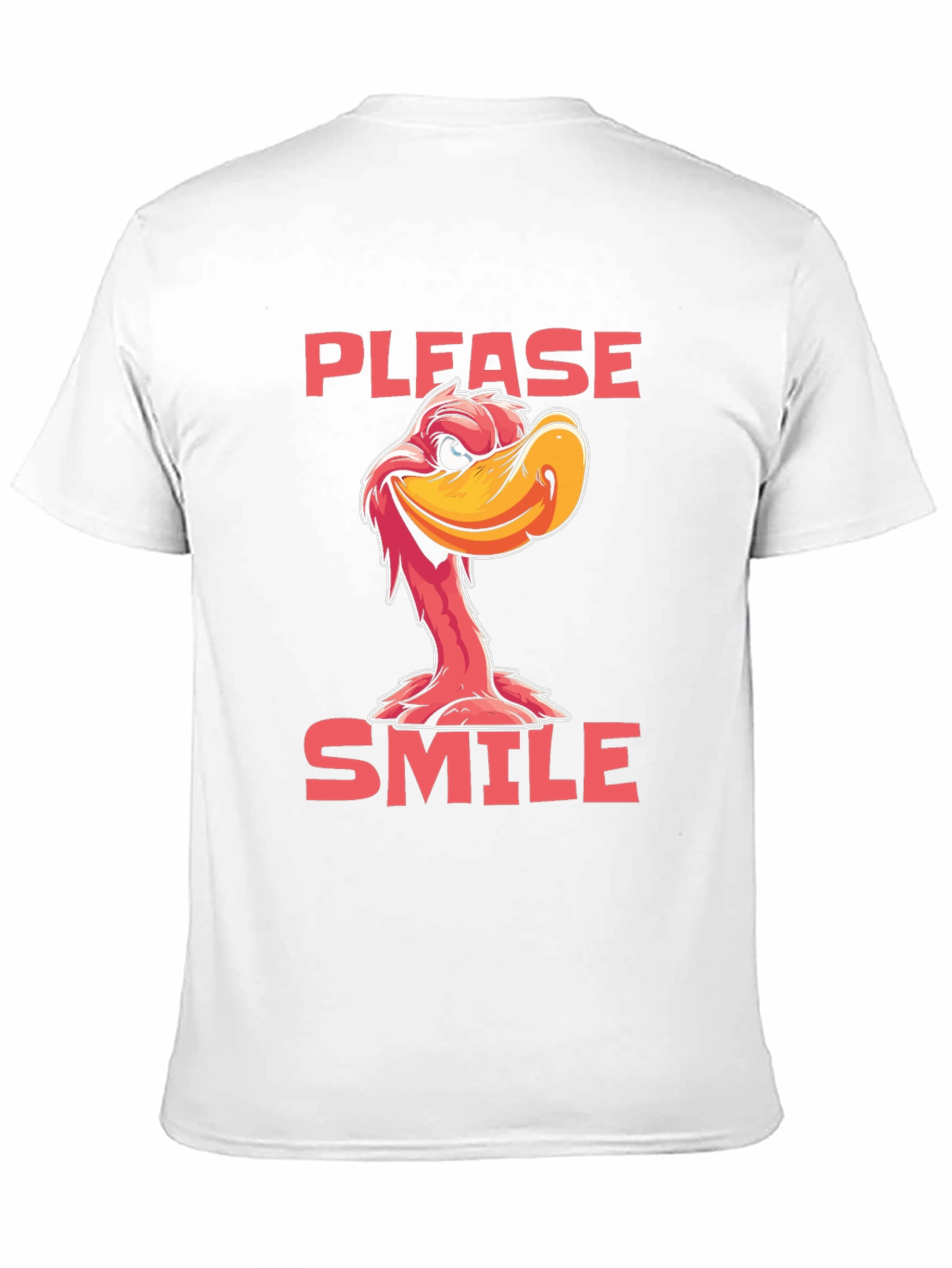 Black Please Smile Cartoon Duck Graphic Tee view 11