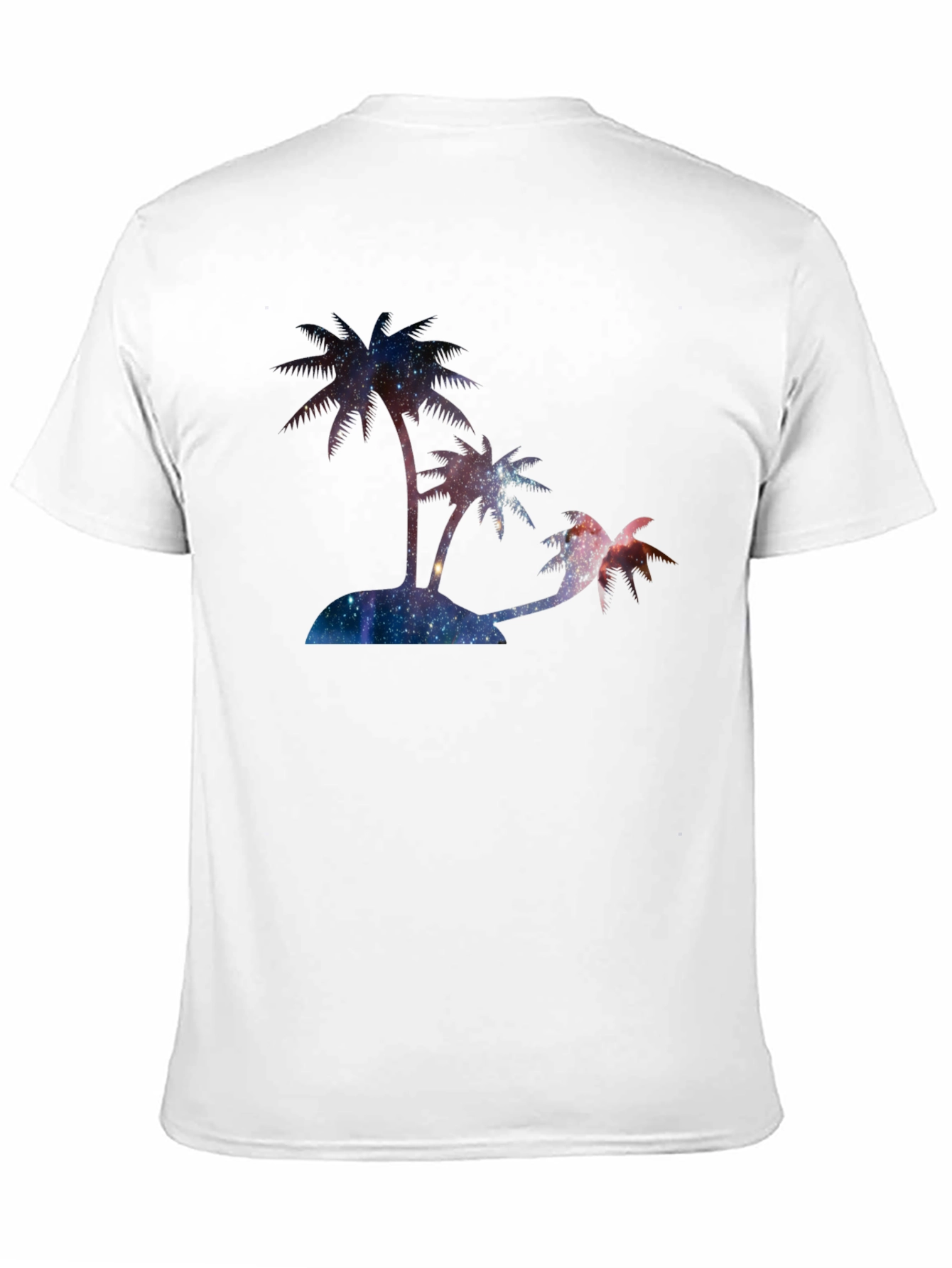 Black Galaxy Palm Tree Graphic T-Shirt view 11