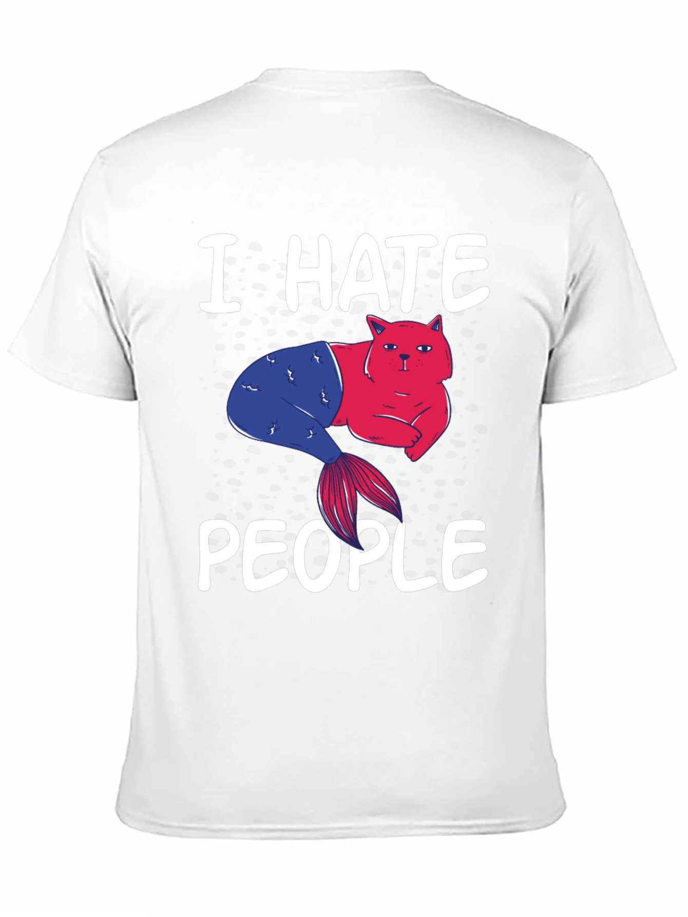Black I Hate People Cat Mermaid Graphic Tee view 11