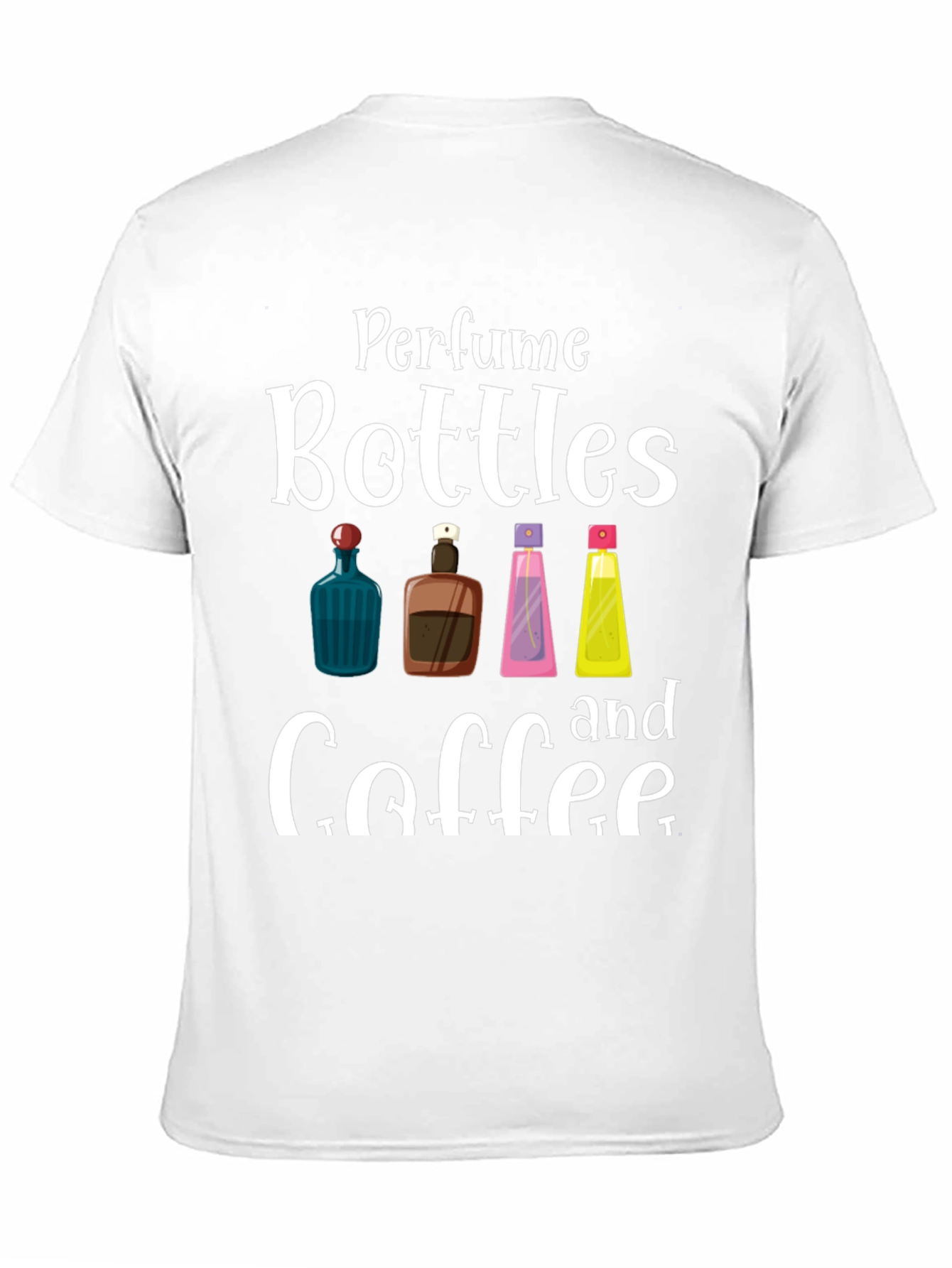 Black Perfume Bottles & Coffee T-Shirt view 11