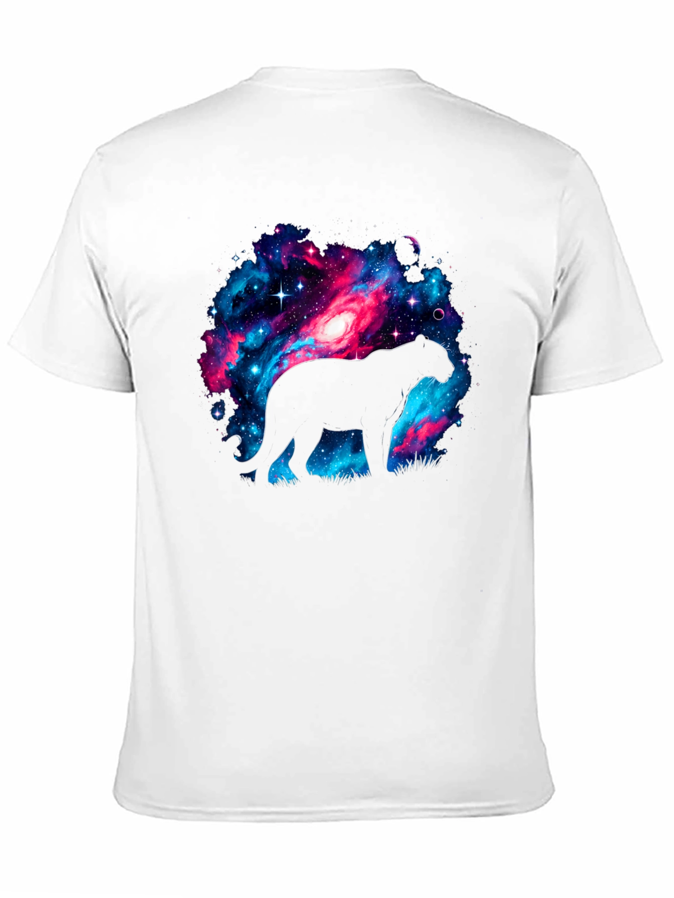 Black Galaxy Panther T-Shirt - Cosmic Cat Design view 11