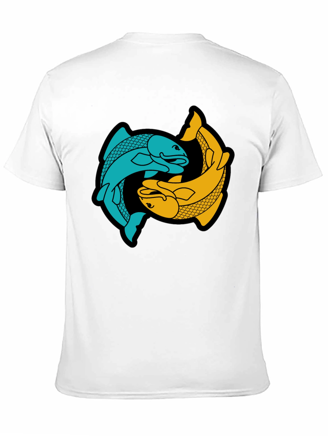 Black Yin Yang Fish Graphic Tee - Black Cotton Blend view 11