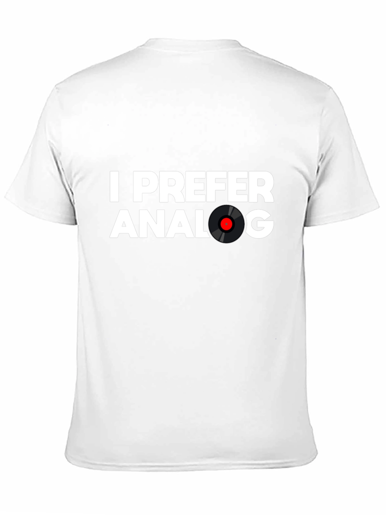 Black I Prefer Analog Vinyl Record T-Shirt - Black view 11