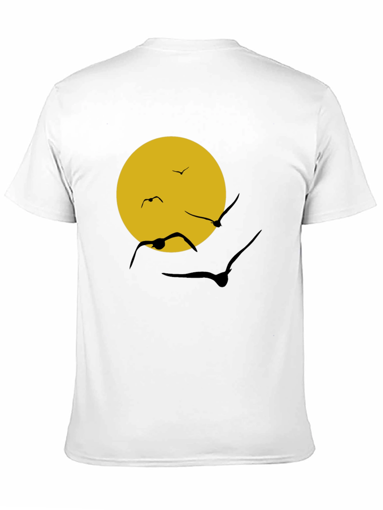 Black Black T-Shirt with Sun & Birds Graphic view 11