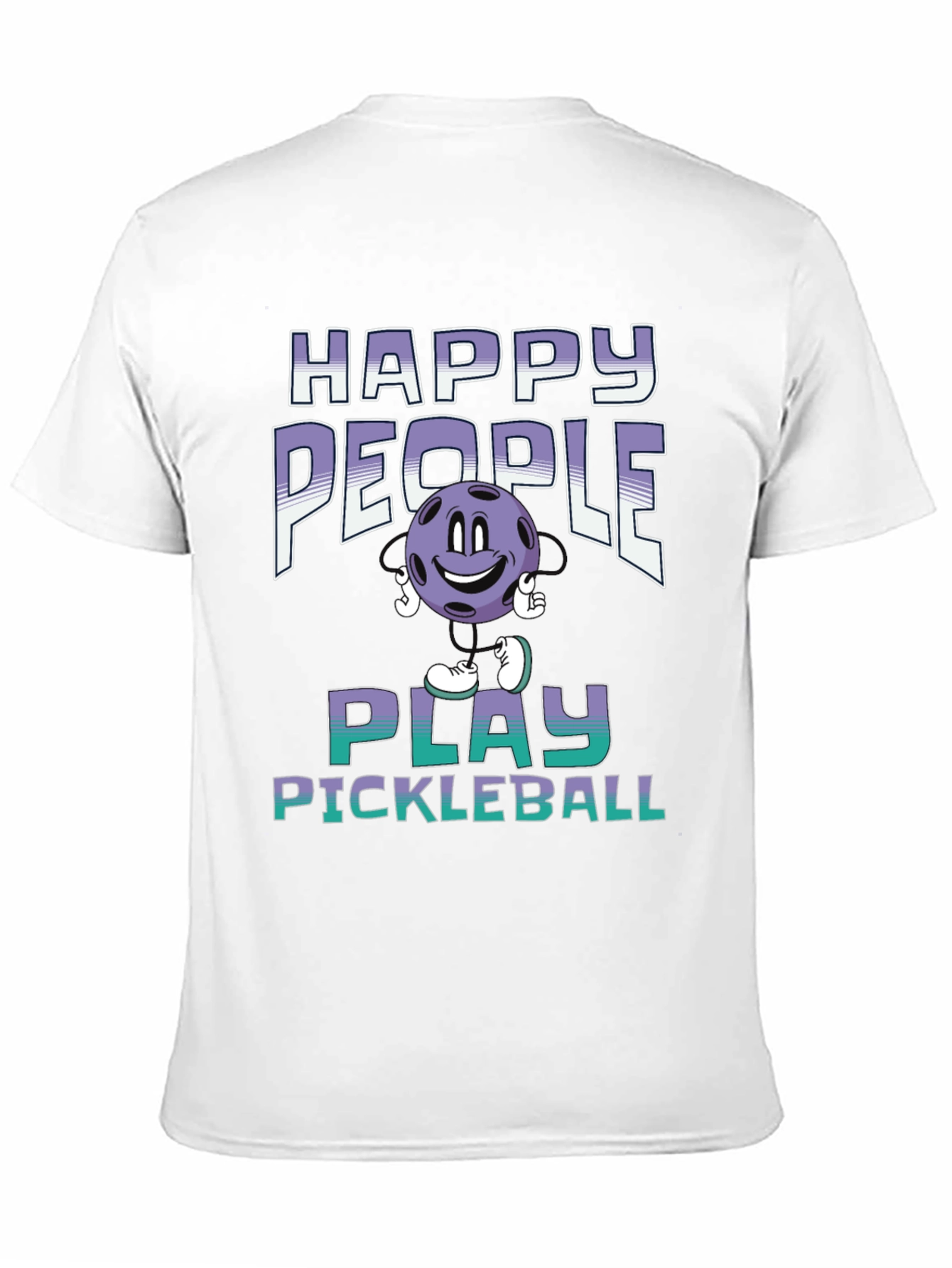 Black Happy People Play Pickleball T-Shirt view 11