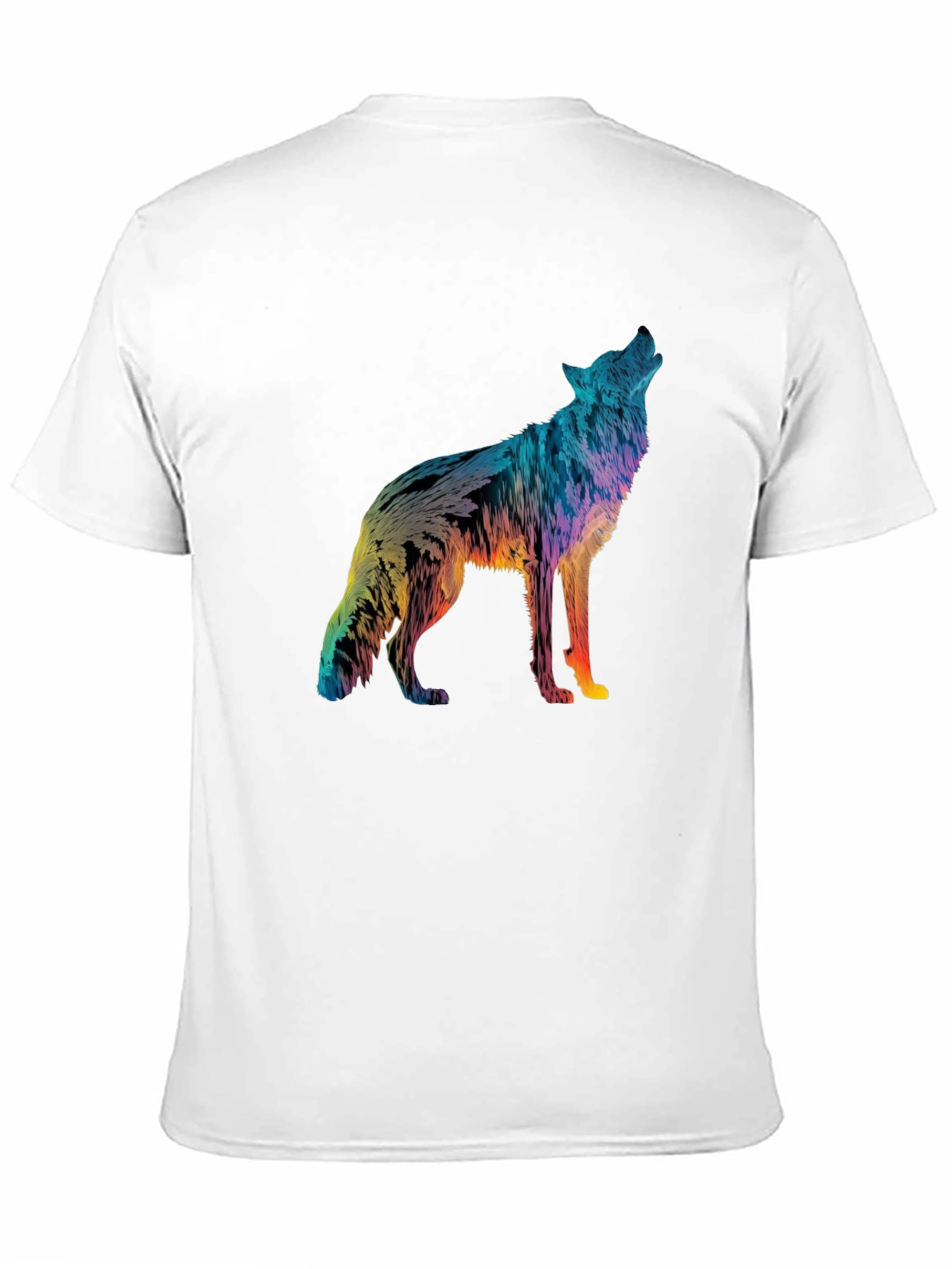 Black Vivid Wolf Graphic Tee - Men's Black T-Shirt view 11