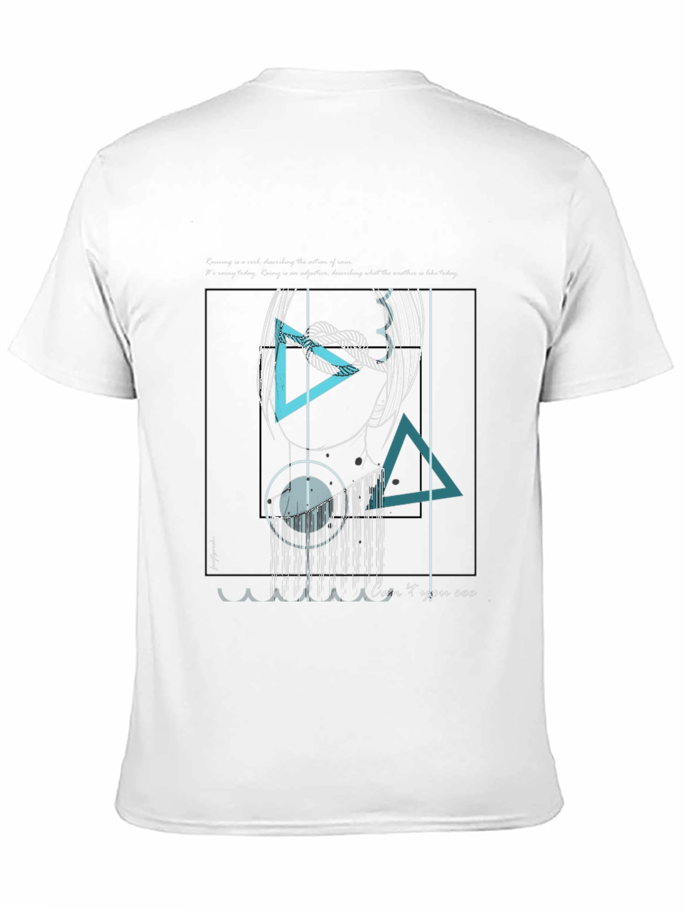 Black Abstract Geometric Graphic Black T-Shirt view 11