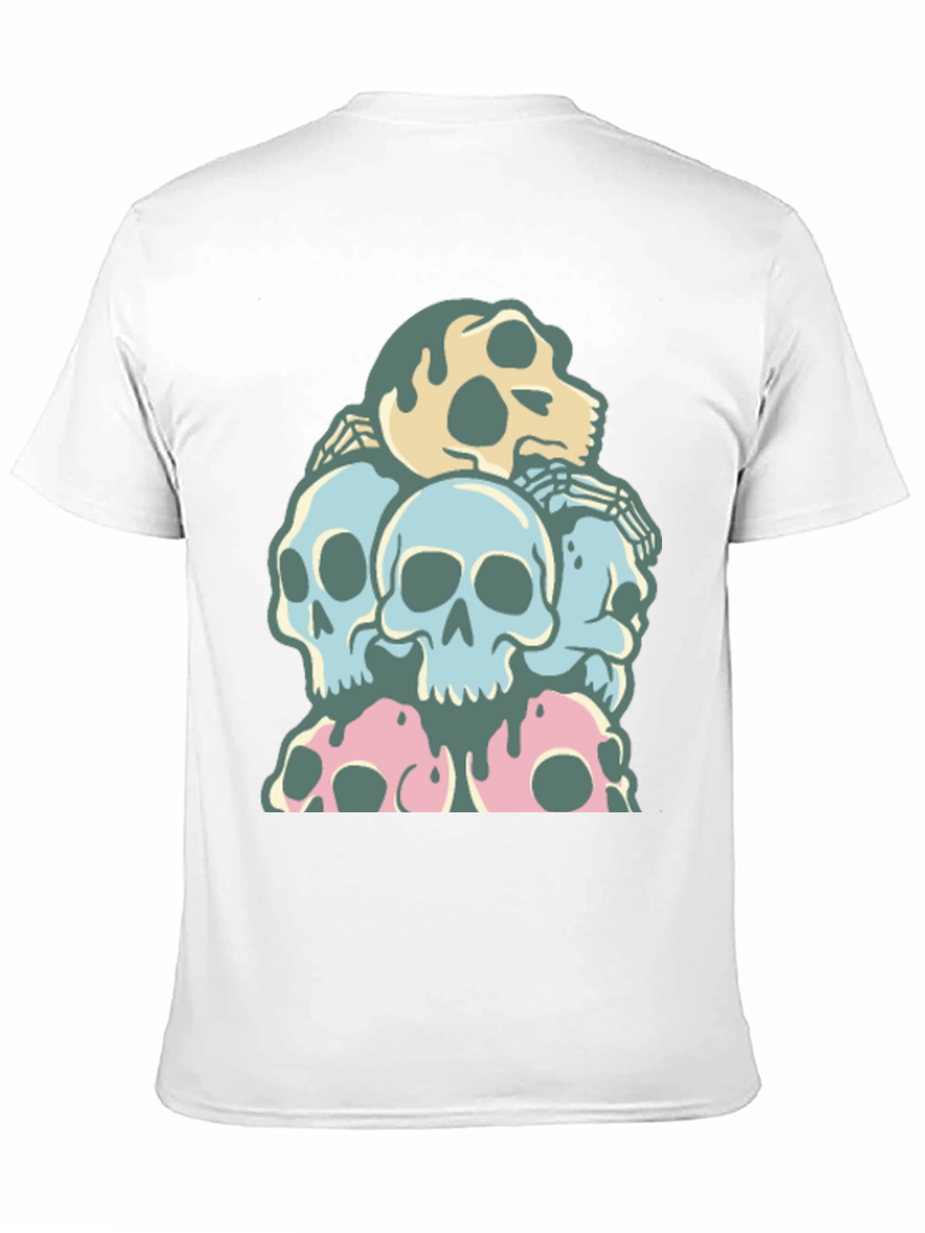 Black Skull Pile T-Shirt - Dark Humor Graphic Tee view 11