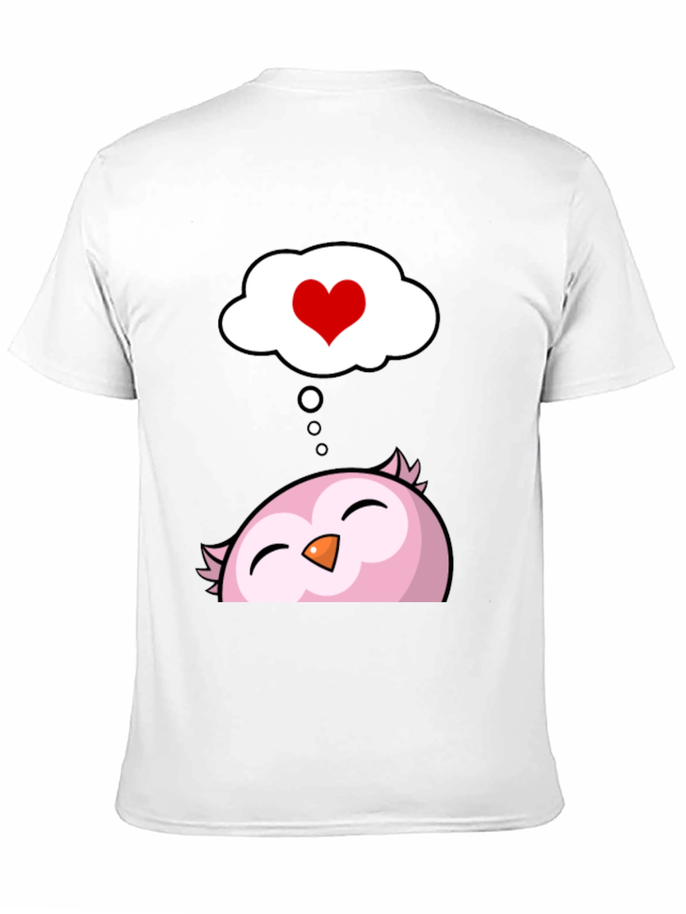 Black Cute Owl in Love Men's Black T-Shirt view 11