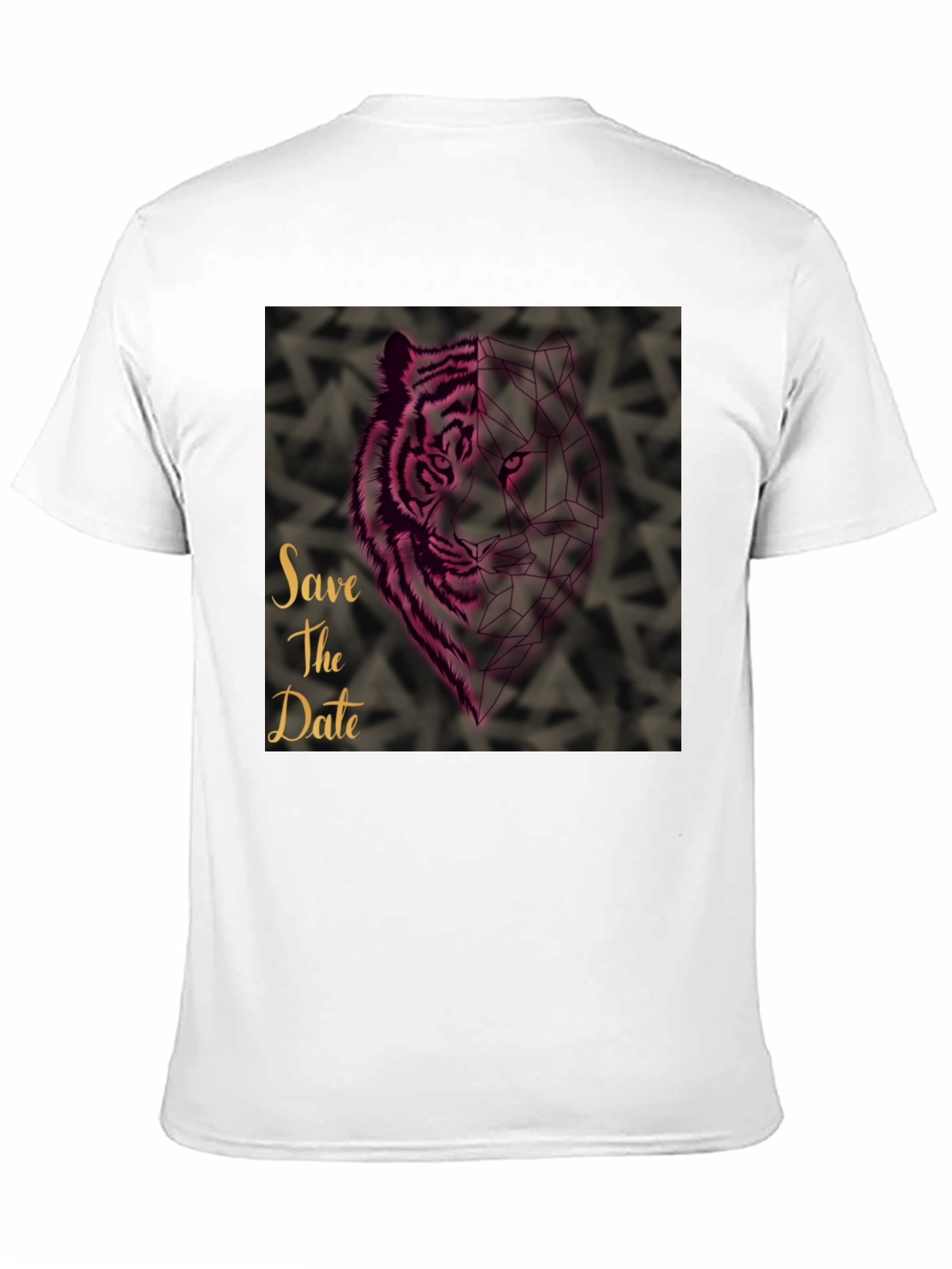 Black Save the Date Geometric Tiger Graphic T-Shirt view 11