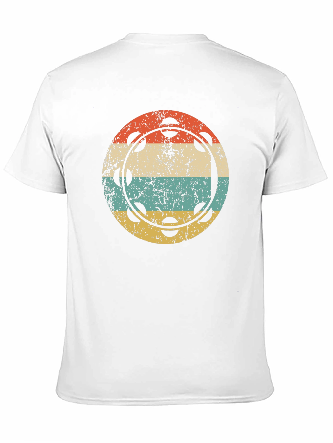 Black Retro Tambourine Music T-Shirt view 11