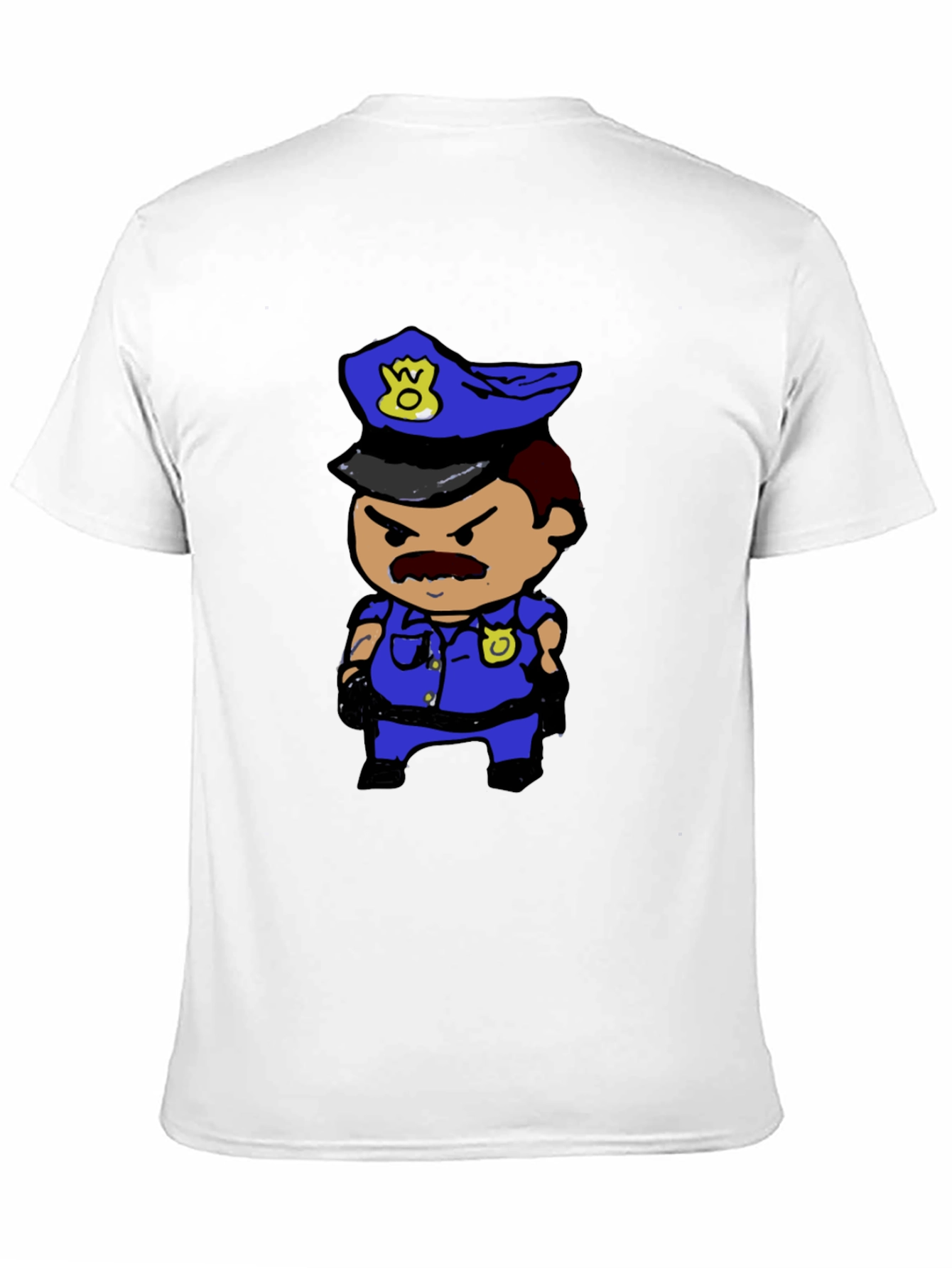 Black Cartoon Cop T-Shirt view 11