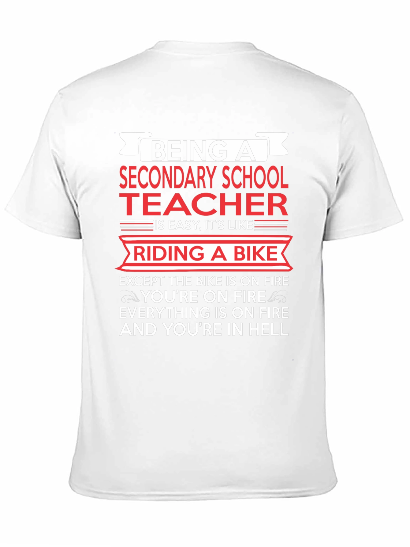 Black Secondary School Teacher T-Shirt: Riding a Bike in Hell view 11