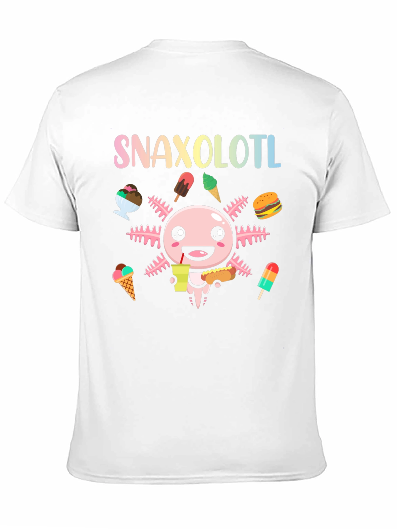 Black Snaxolotl Axolotl Food Lover T-Shirt view 11