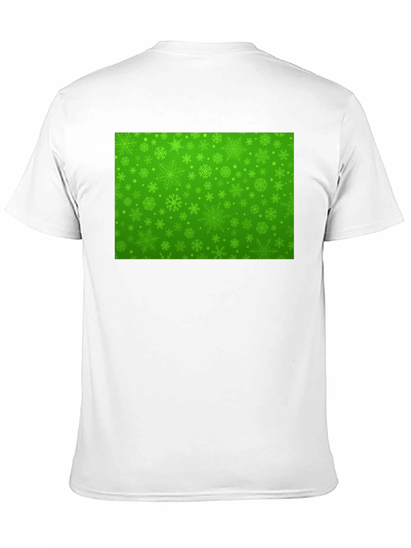 Black Green Snowflake Pattern Black T-Shirt view 11