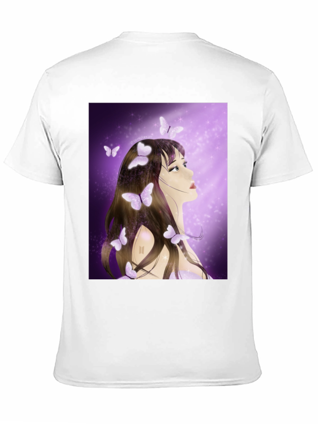 Black Girl with Butterfly T-Shirt - Artistic Graphic Tee view 11