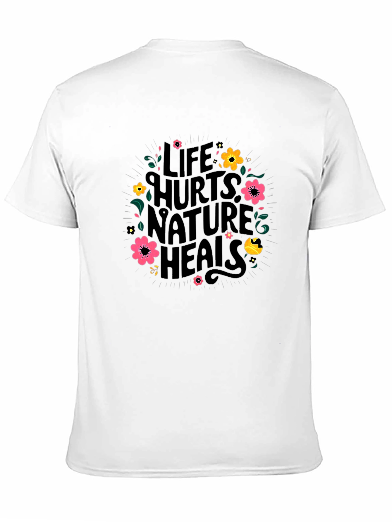 Black Life Hurts Nature Heals Graphic T-Shirt view 11