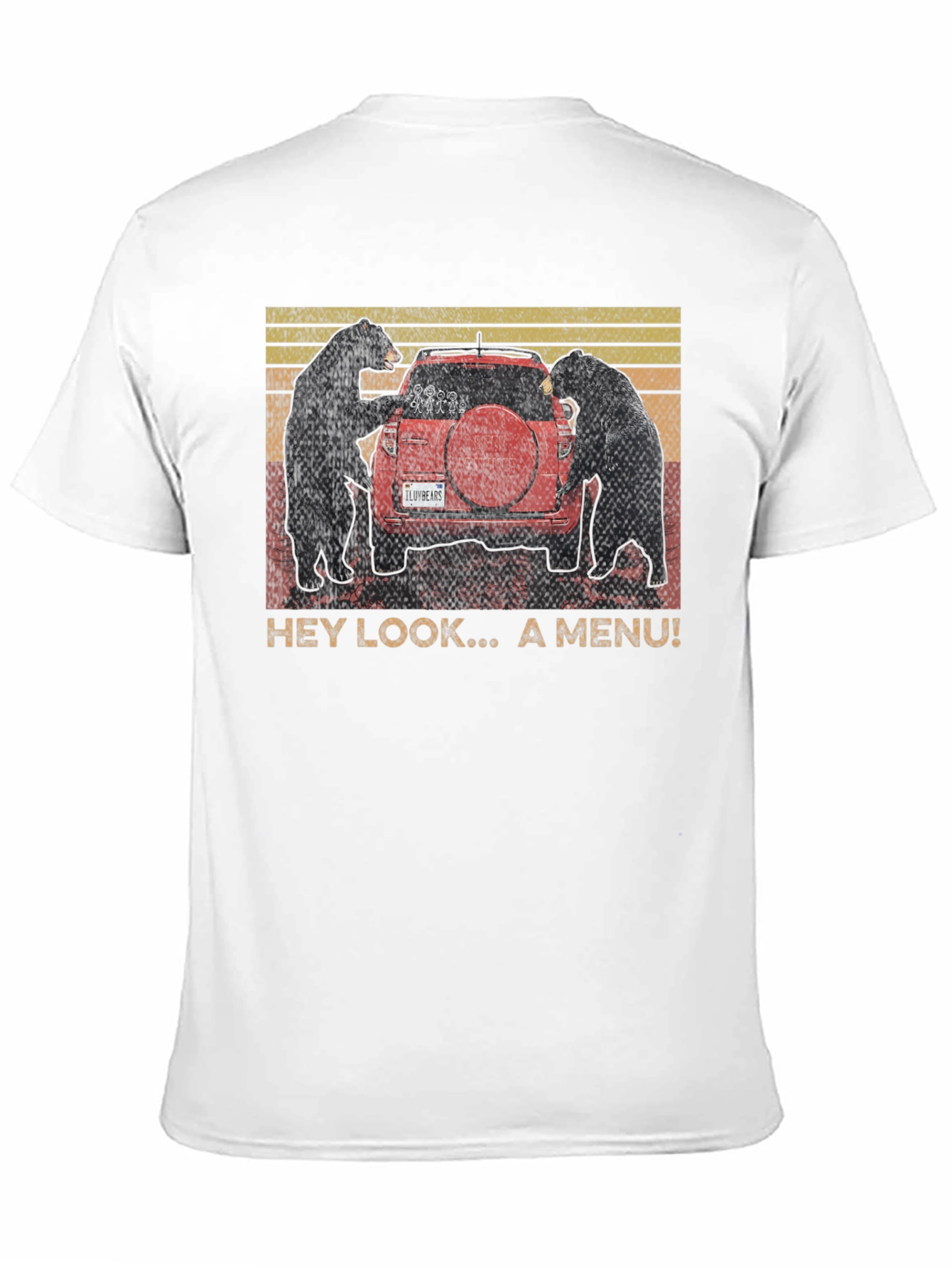 Black Bears & Car T-Shirt - "Hey Look, A Menu!" Humor Tee view 11