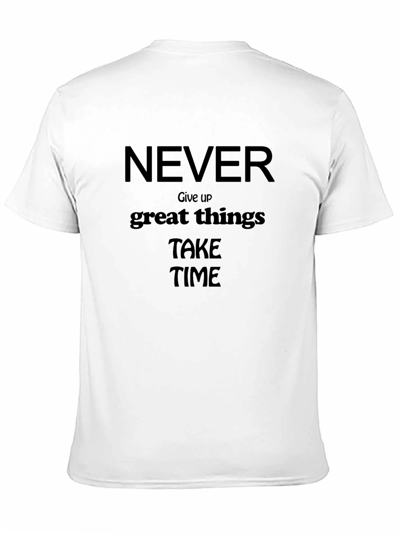 Black Inspirational Graphic Tee - Never Give Up view 11
