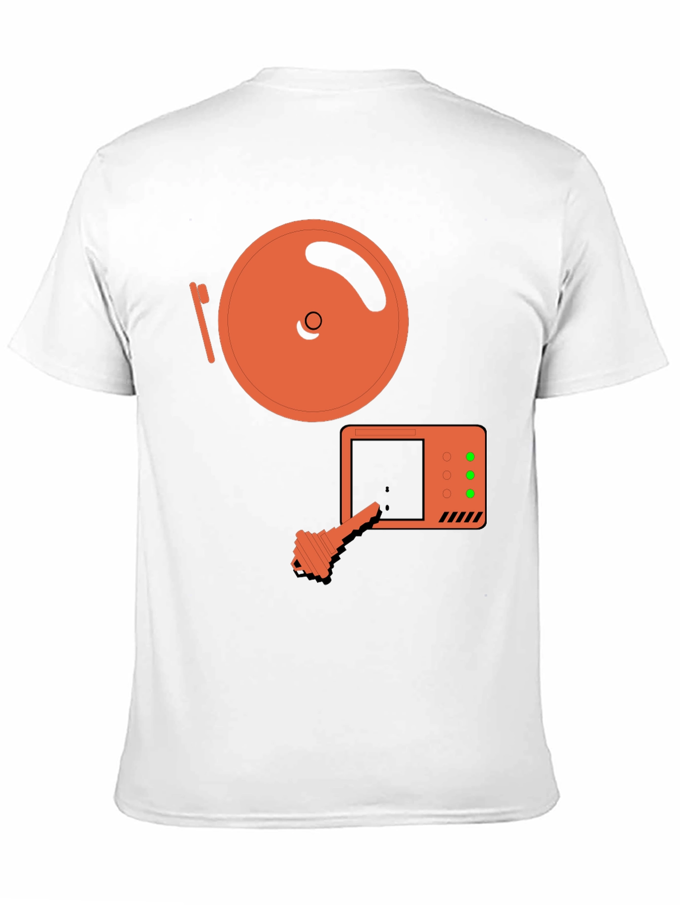 Retro Tech T-Shirt: Vintage Disk & Key Design - 11