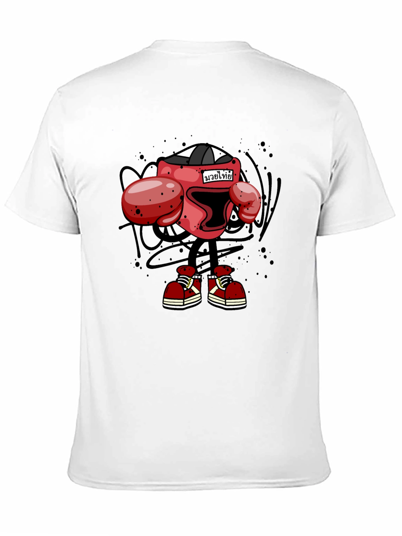 Muay Thai Boxing Cartoon T-Shirt - Black - 11