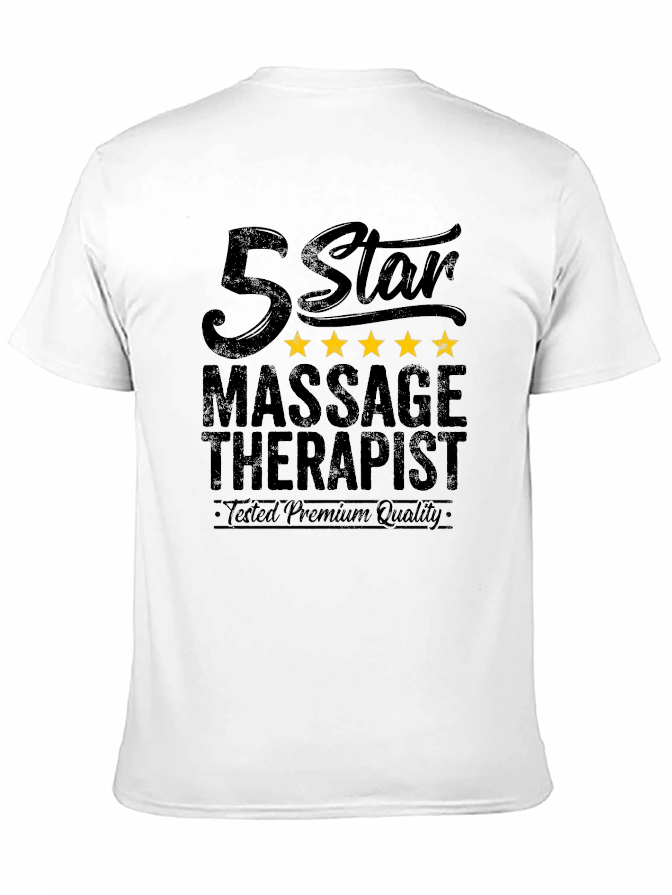 Black 5 Star Massage Therapist Graphic T-Shirt view 11