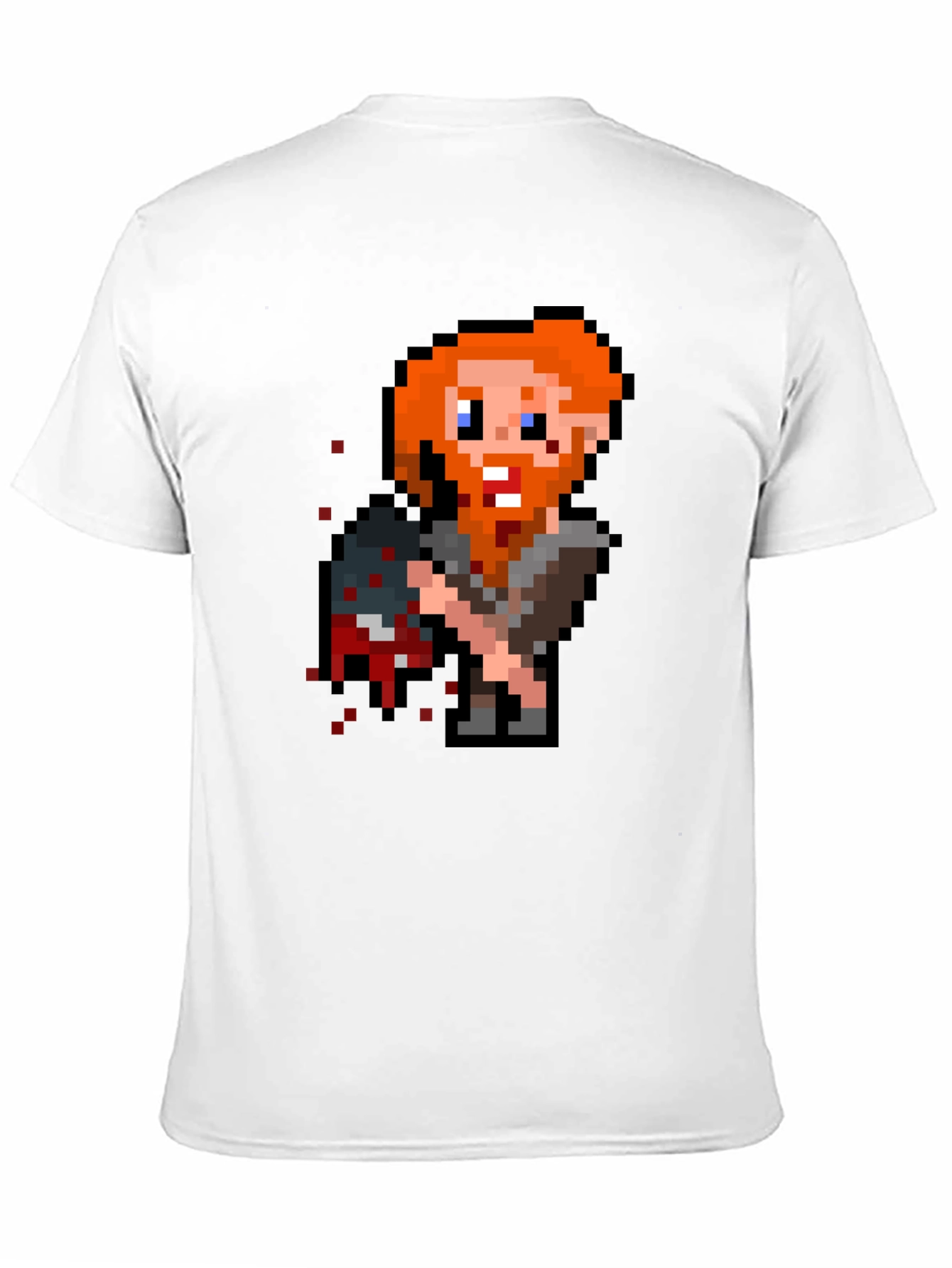Black Pixelated Viking T-Shirt - Retro Gaming Tee view 11