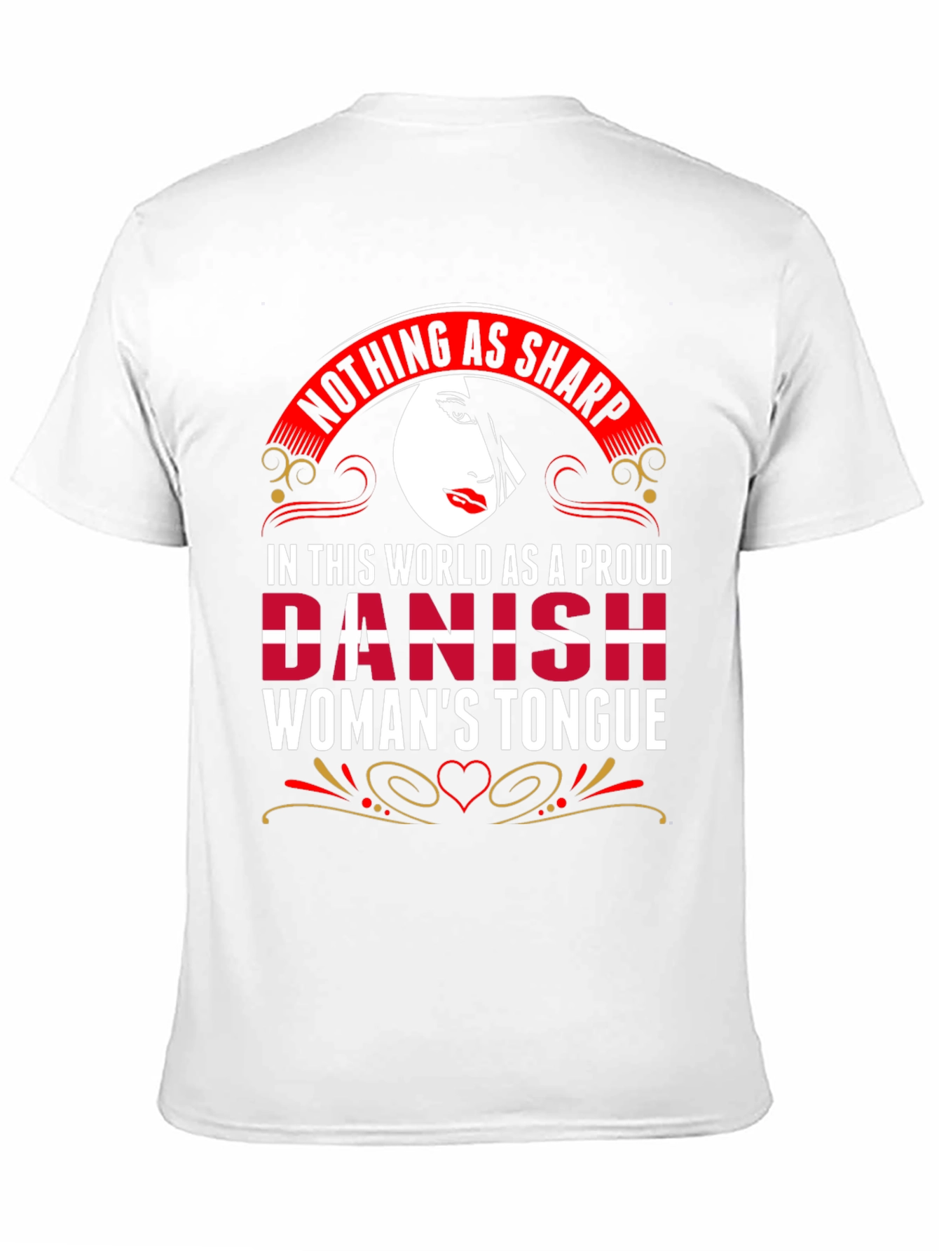 Black Proud Danish Woman's Tongue Graphic Tee view 11