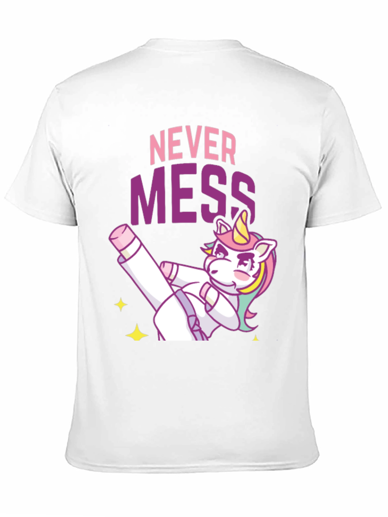 Black Never Mess Funny Unicorn Graphic Tee view 11