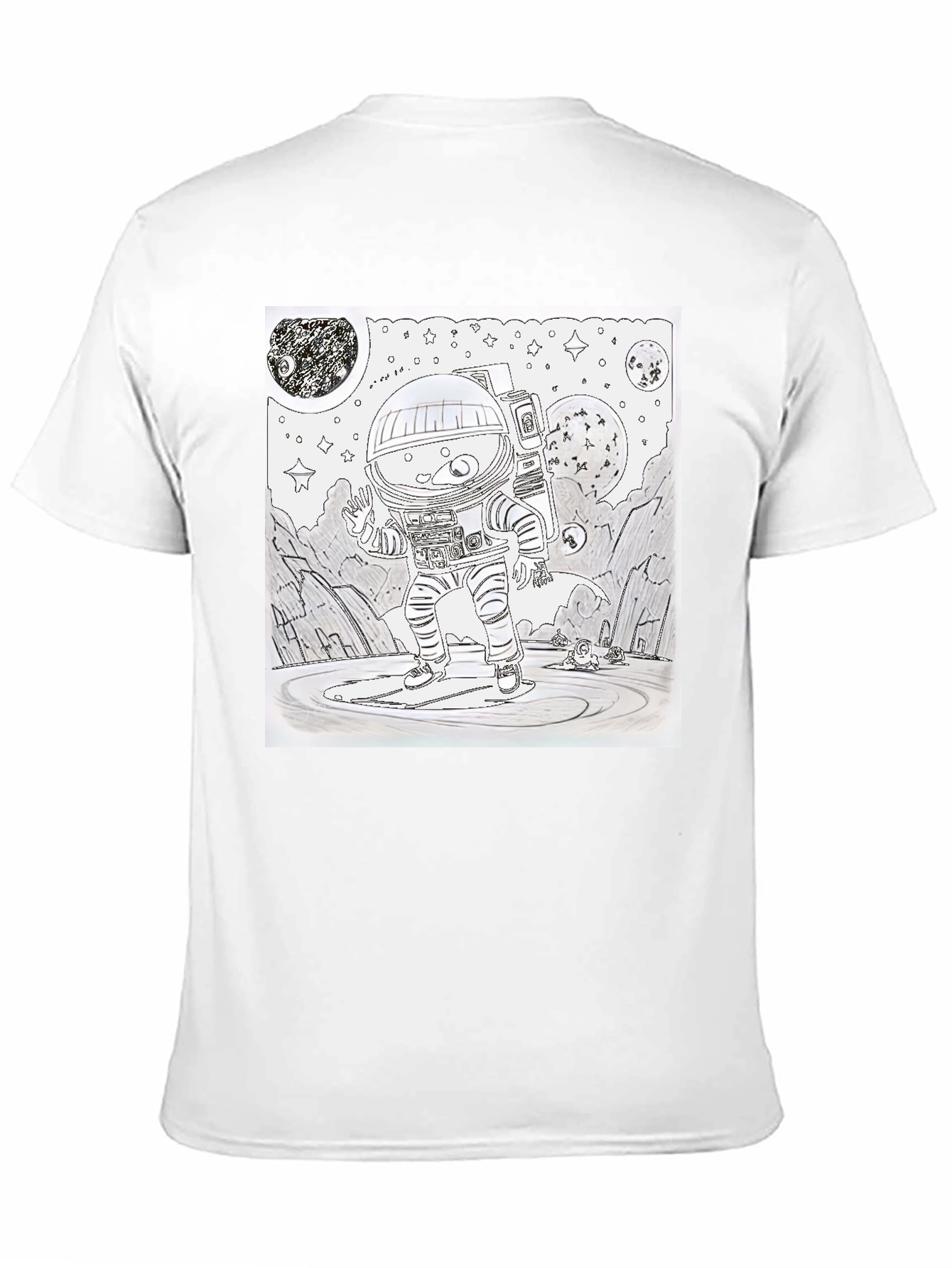 Black Astronaut Graphic T-Shirt - Space Explorer Design view 11