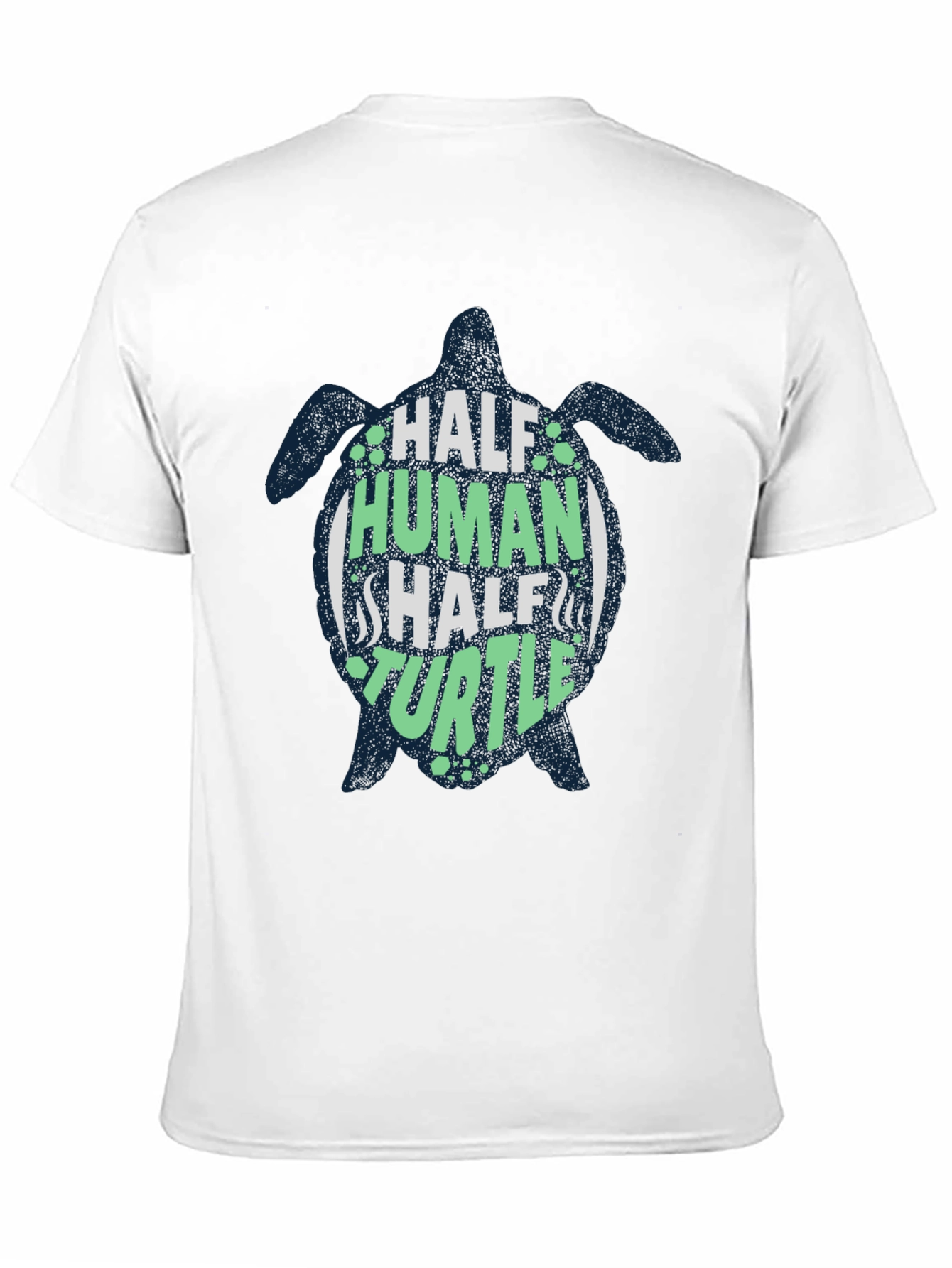 Black Half Human Half Turtle Black Graphic T-Shirt view 11
