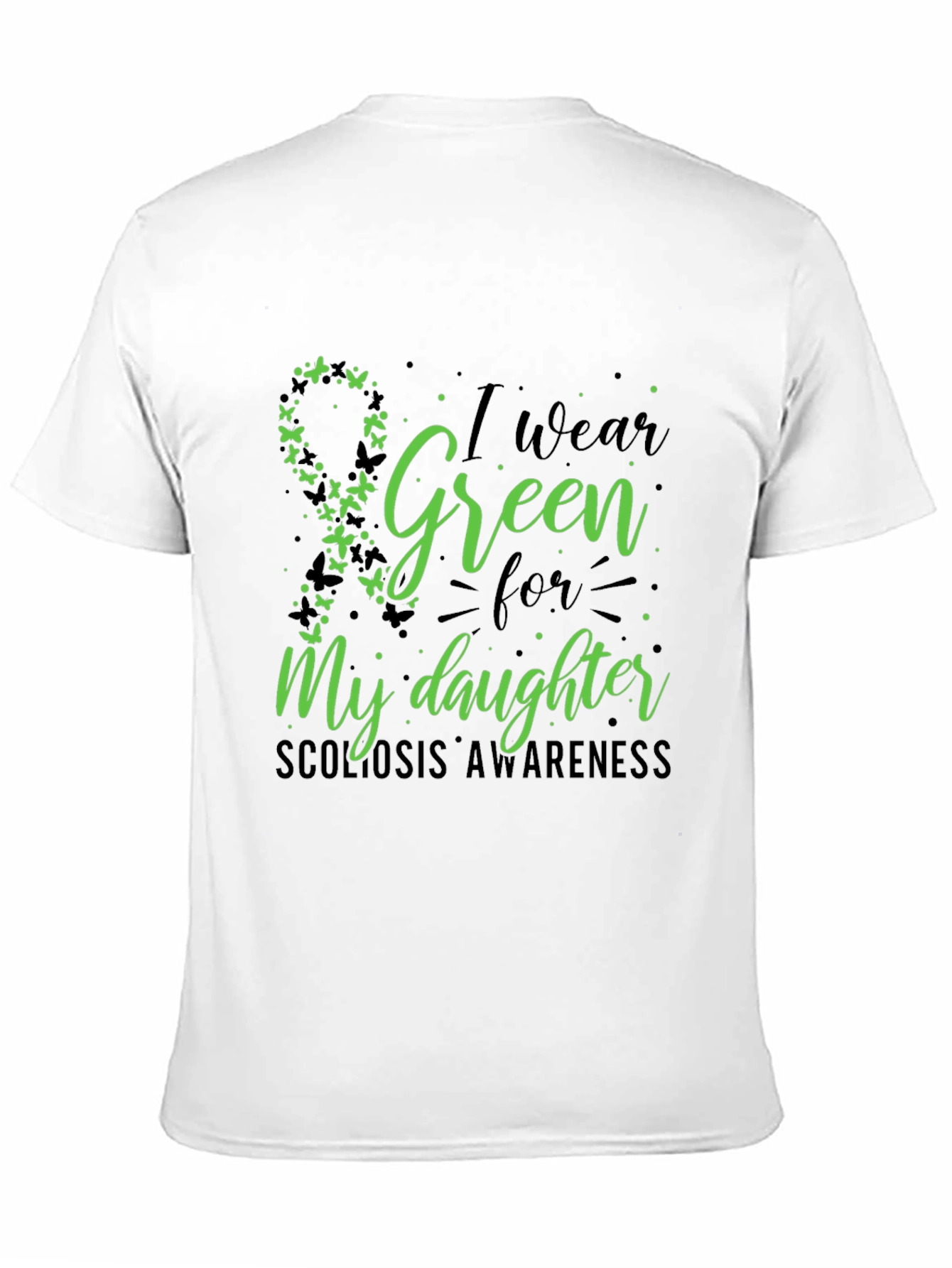 Black Green Scoliosis Awareness T-Shirt view 11